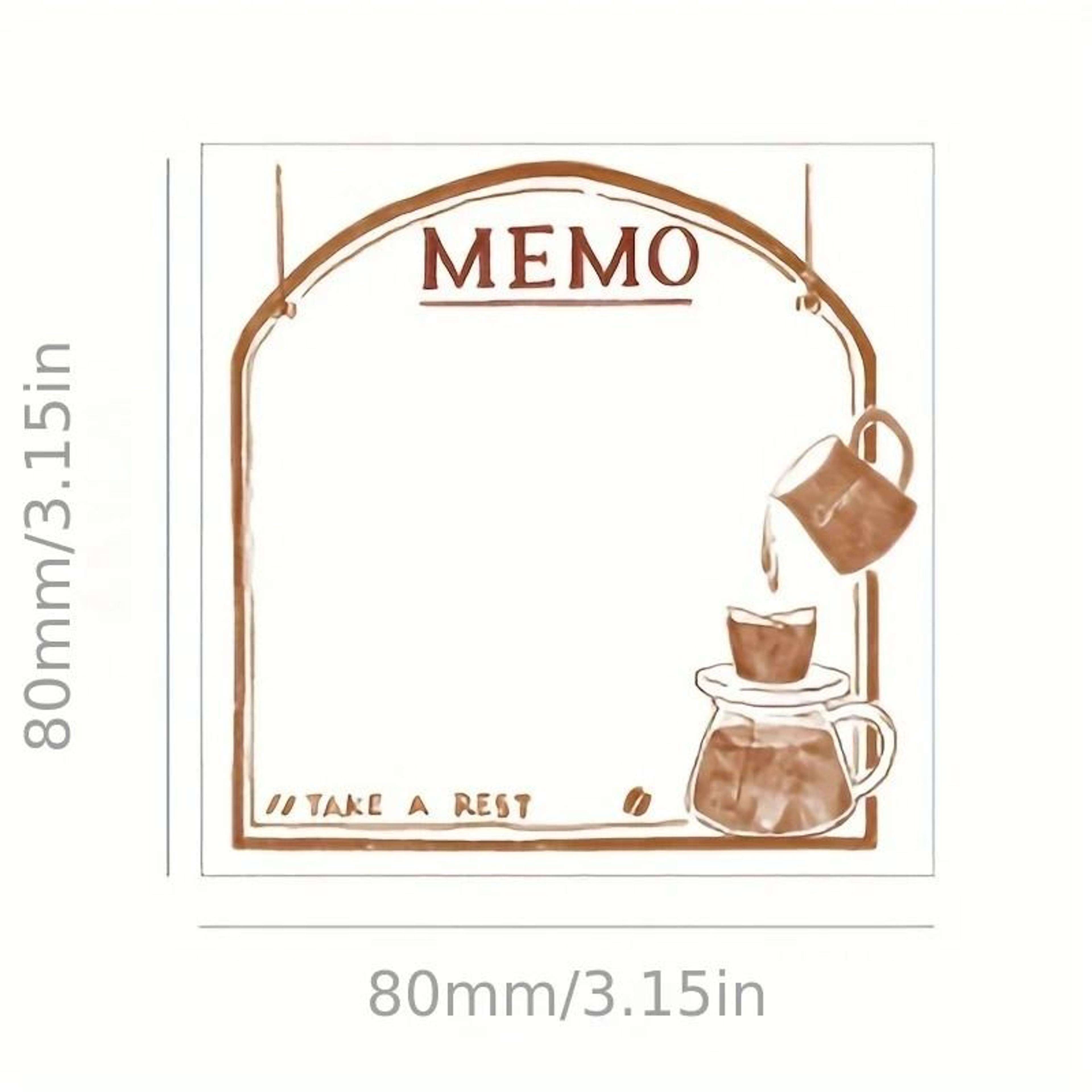 100pcs Tearable Sticky Notes Fresh Retro Simple Design Message Pads 4