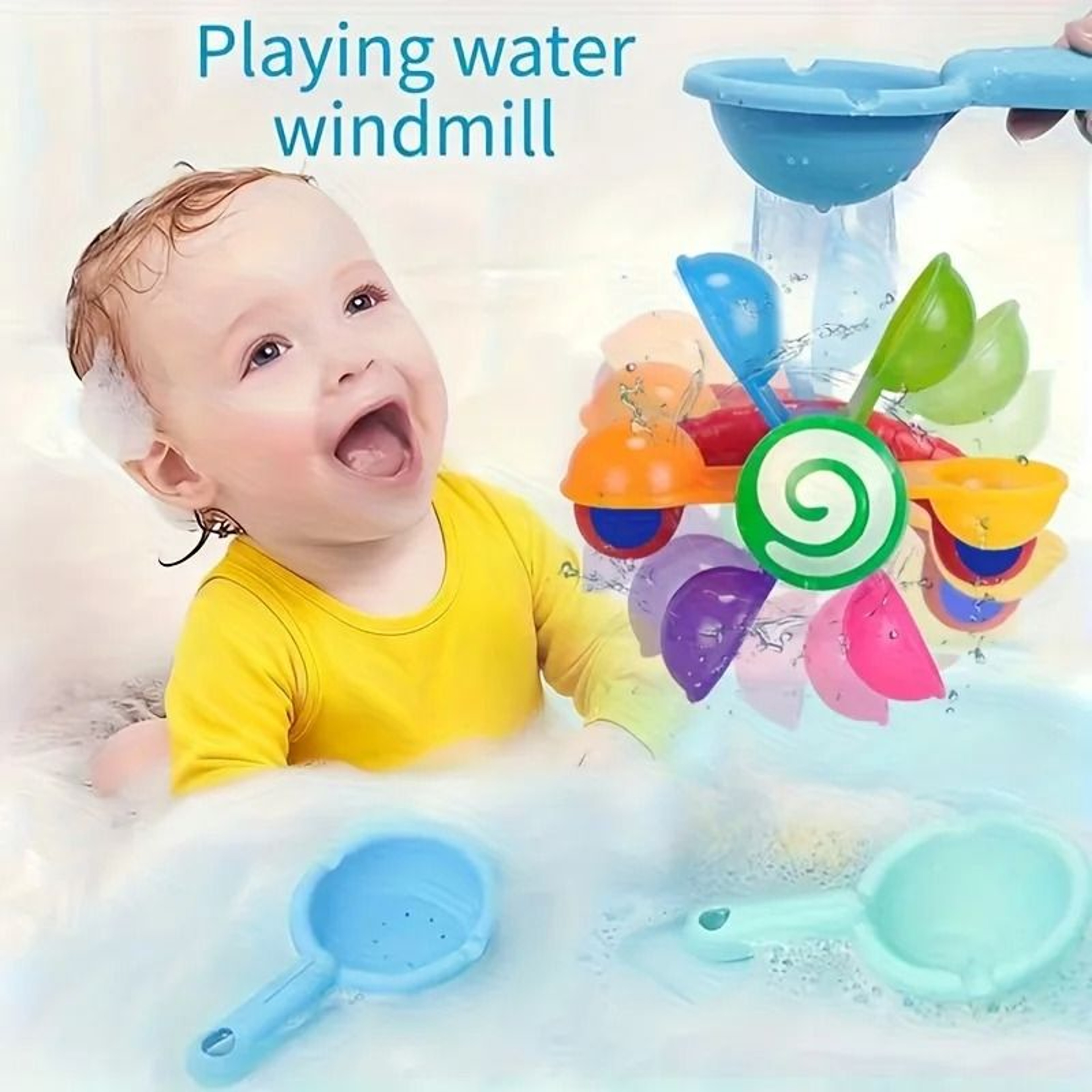 Colorful Suction Cup Windmill Toy For Bathroom And Outdoor Play 0