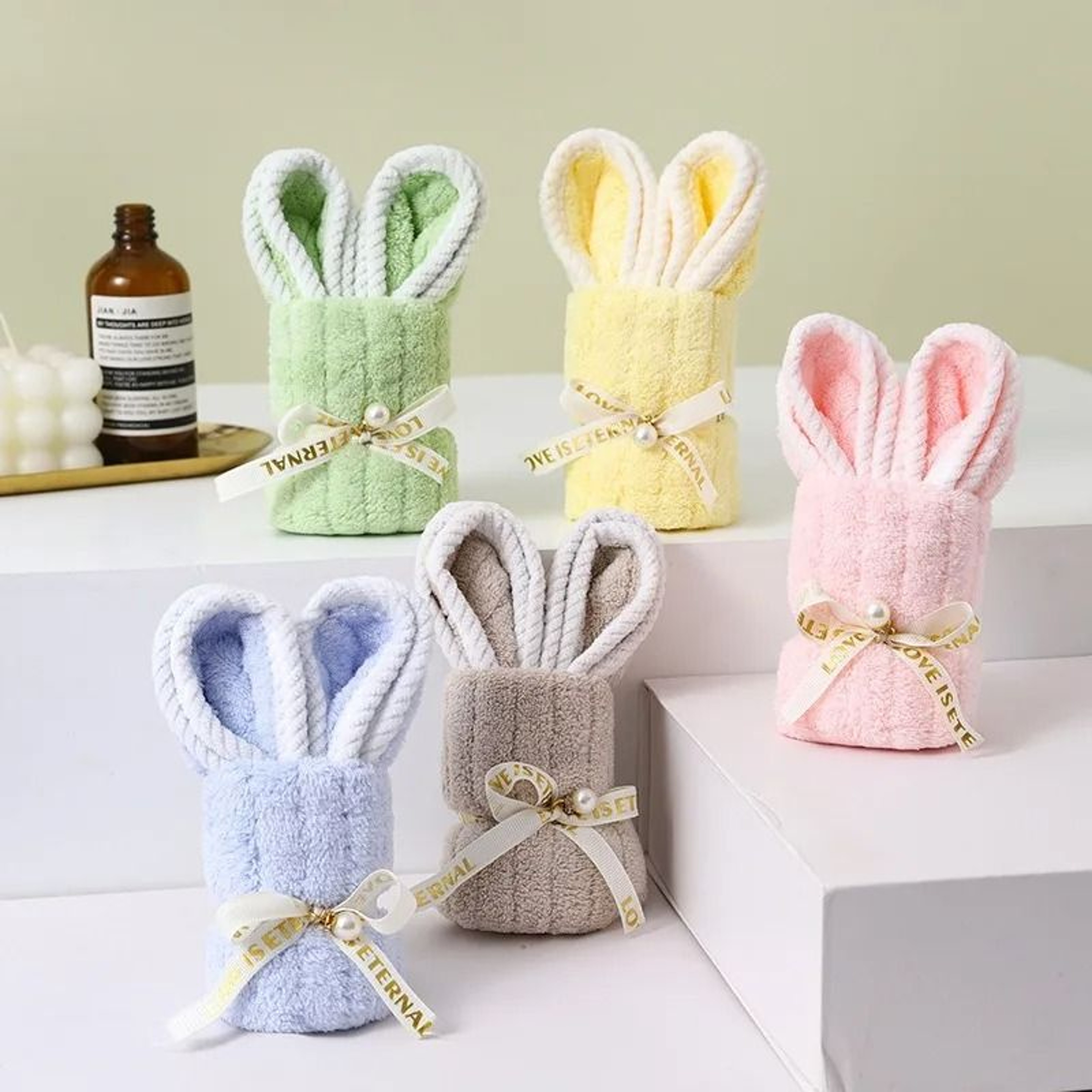 10pcs5sets Bunny Shaped Towel And Gift Bag Set 2
