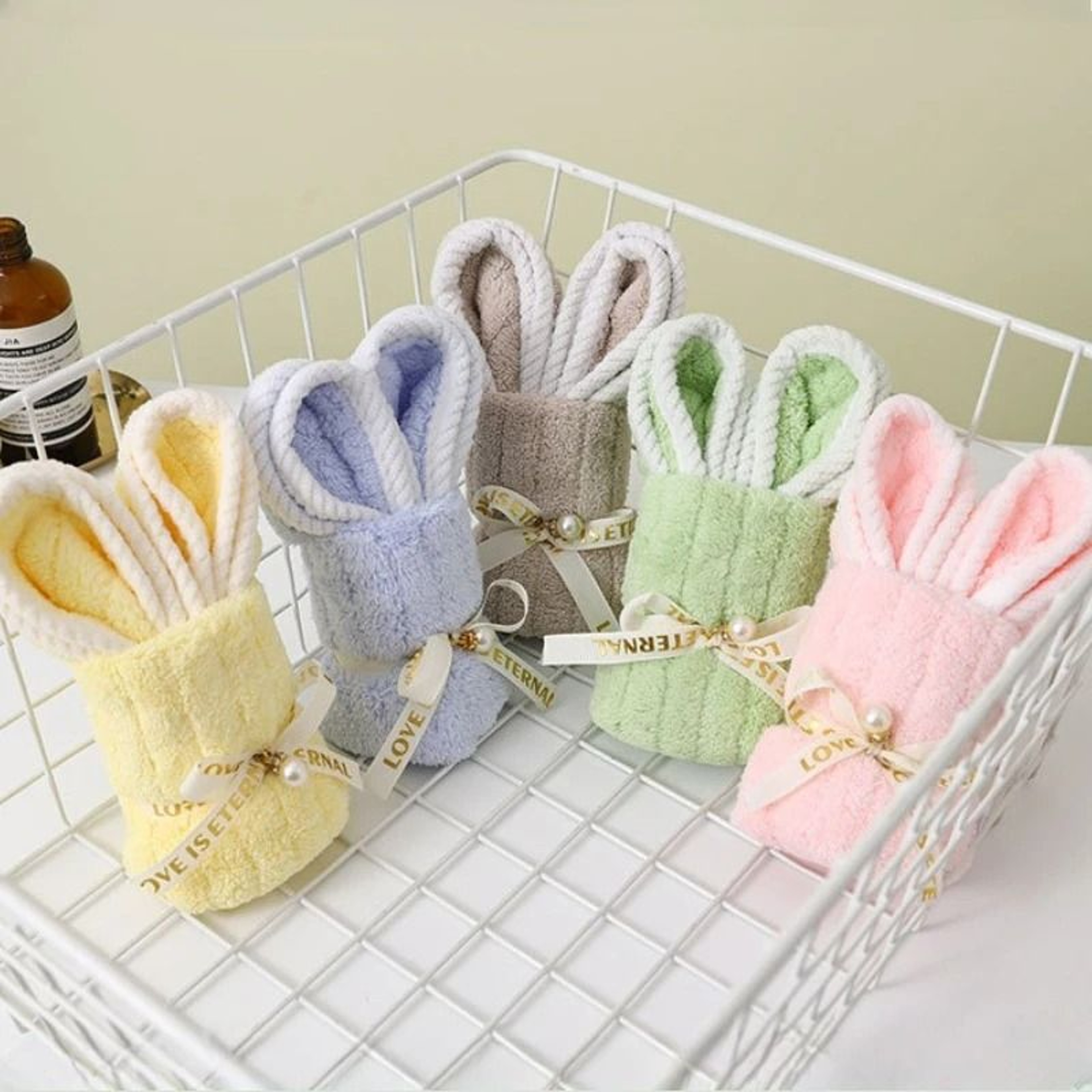 10pcs5sets Bunny Shaped Towel And Gift Bag Set 4