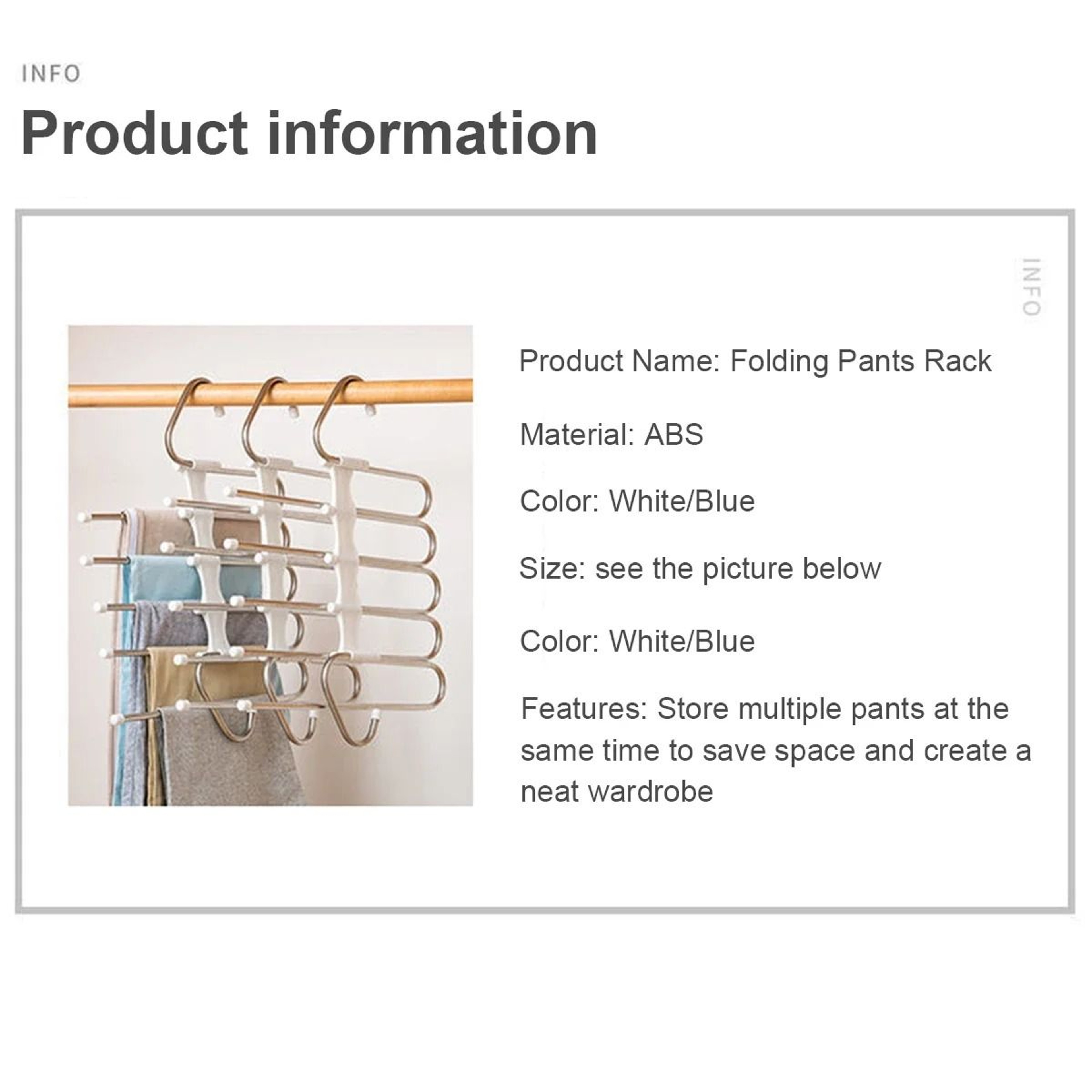 Stainless Steel Retractable Trouser Rack  MultiFunctional Folding Hanger 1