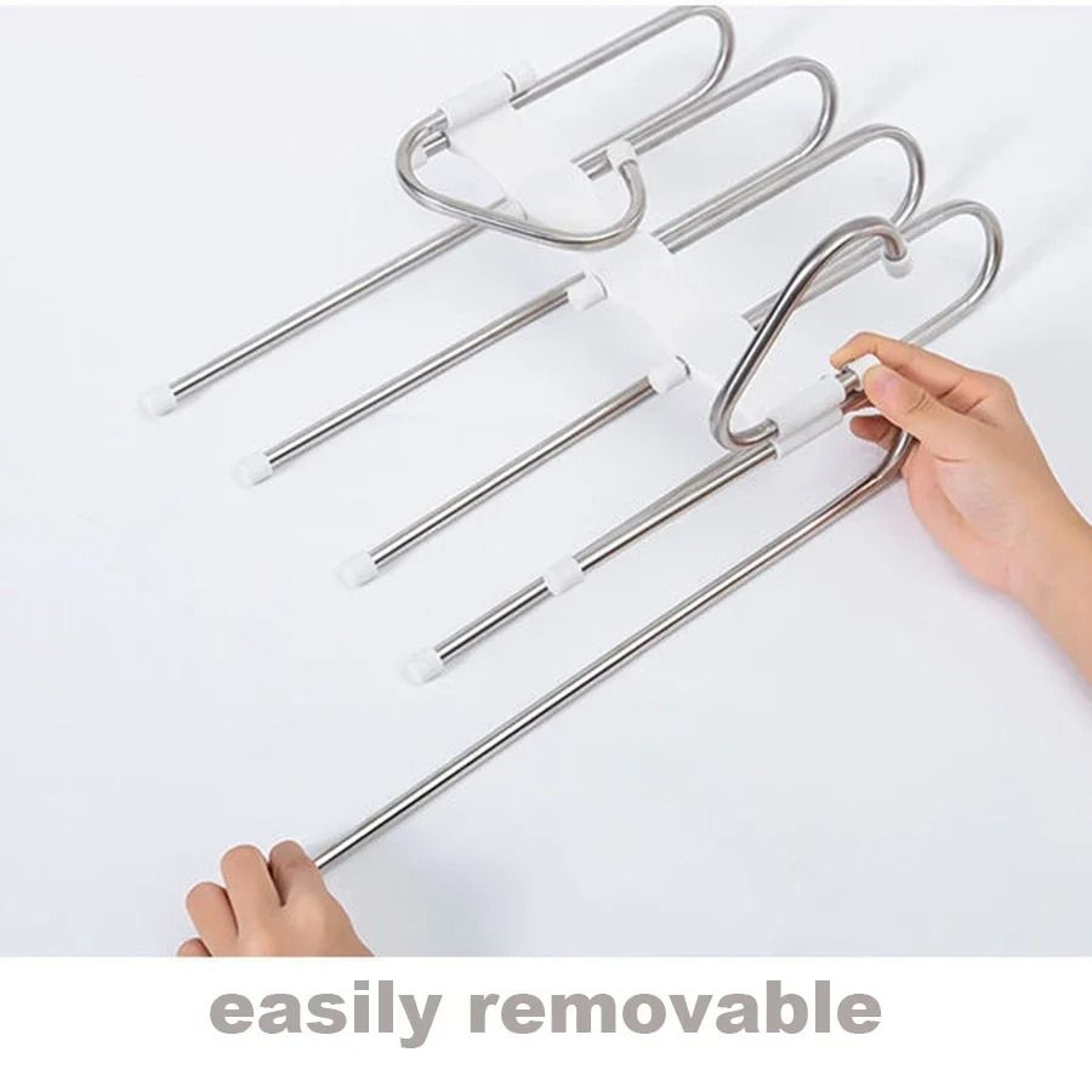 Stainless Steel Retractable Trouser Rack  MultiFunctional Folding Hanger 4