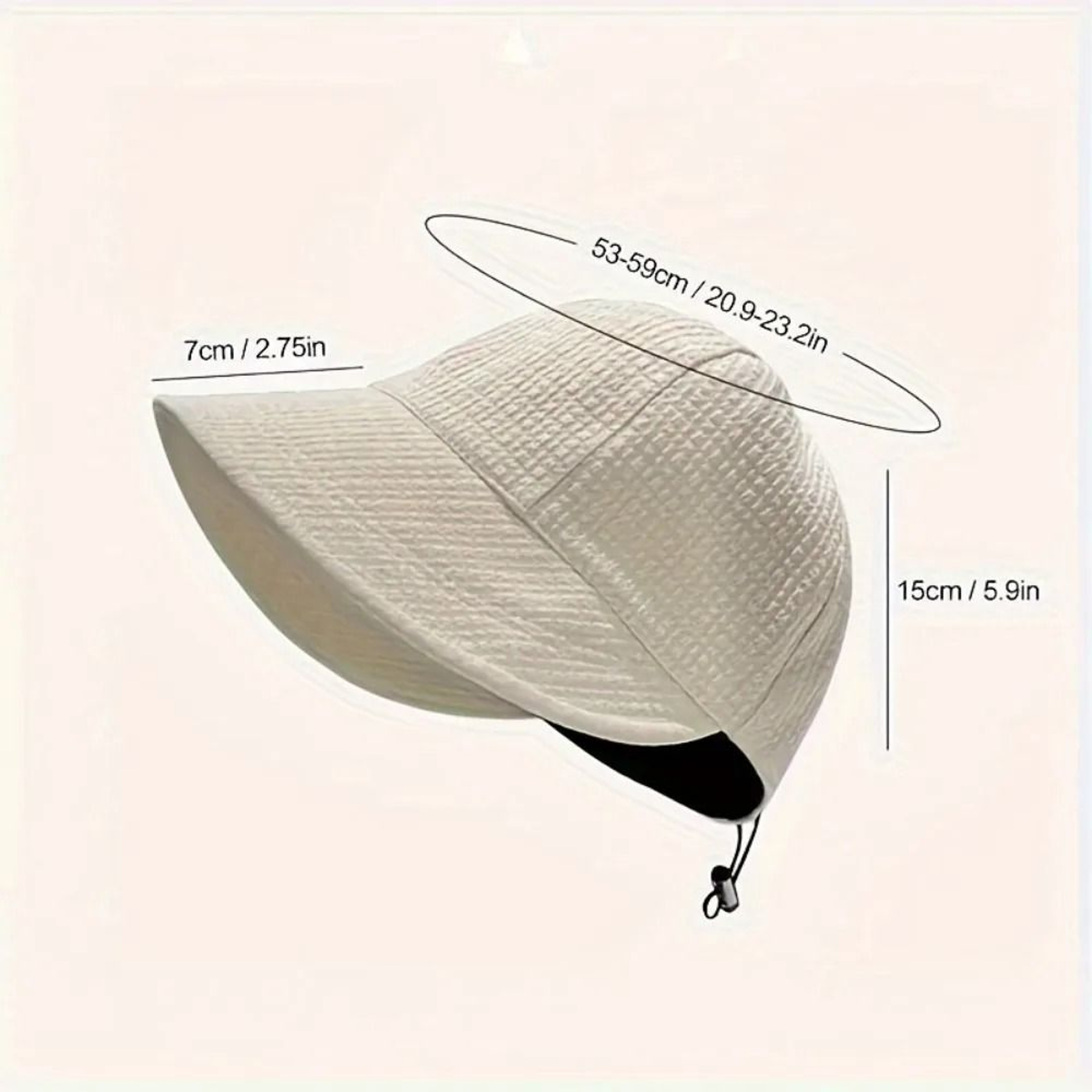 Womens Drawstring Waffle Pattern Baseball Cap 5