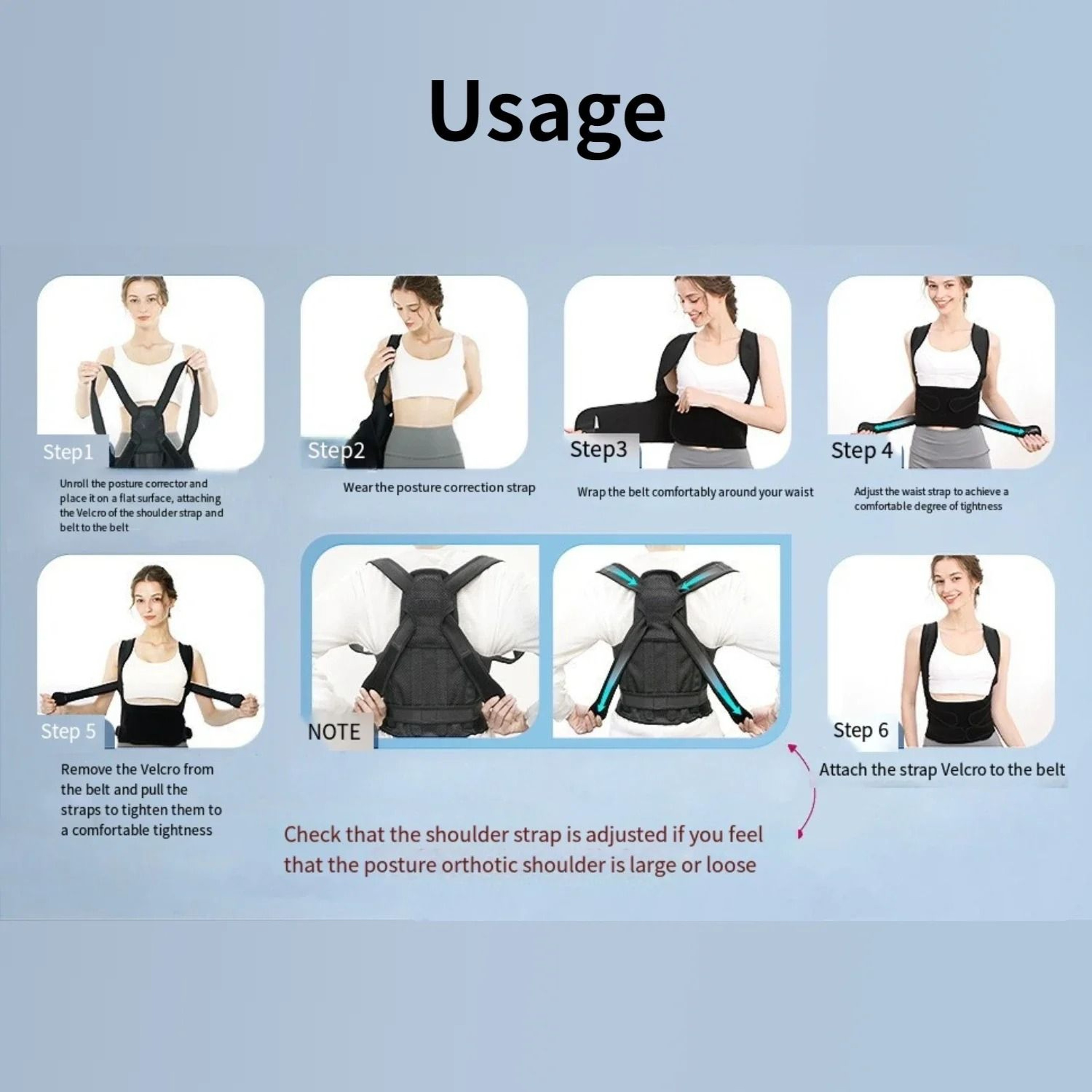 Fully Adjustable Back Posture Corrector  Orthopedic Spinal Brace 4