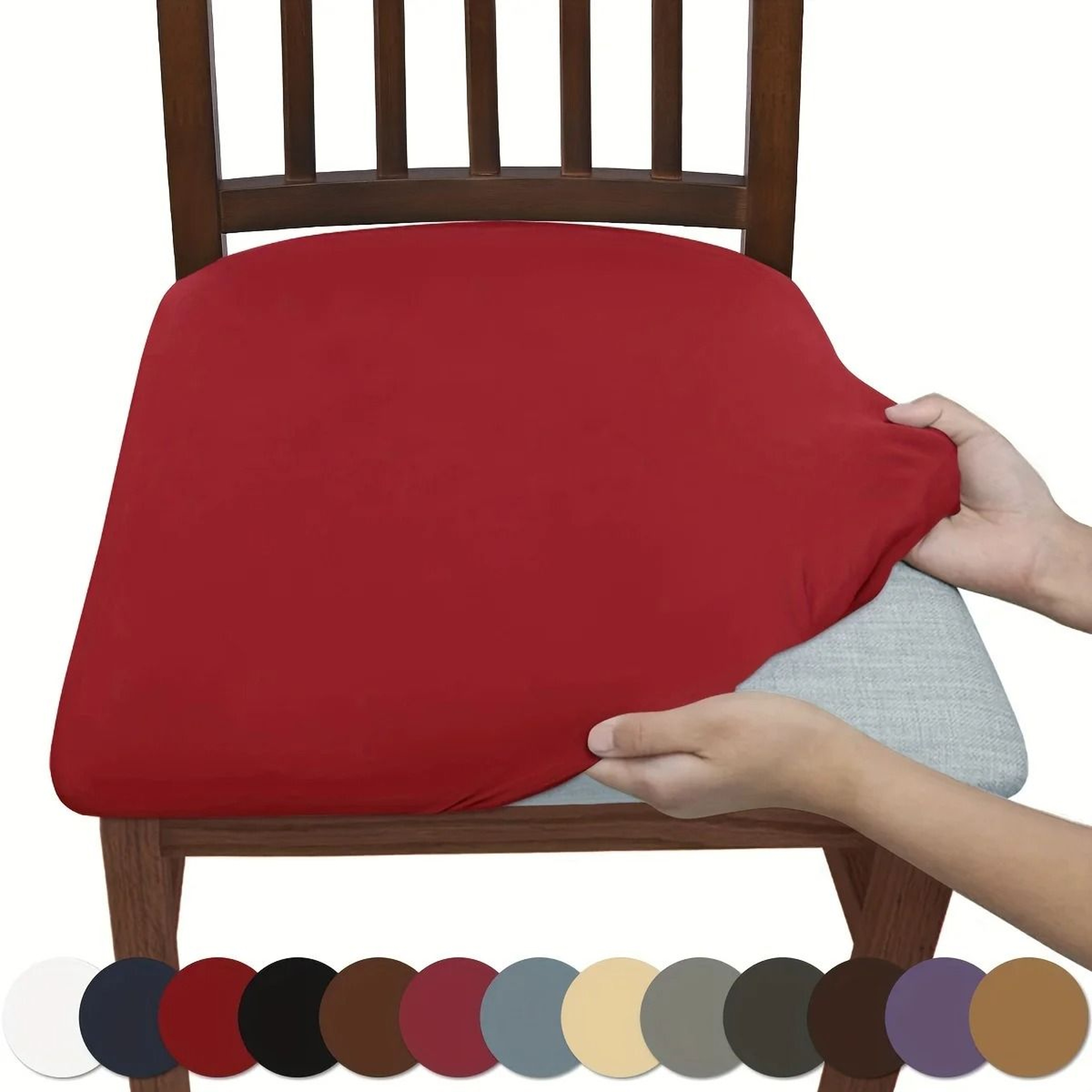 Solid Color Brushed High Elastic Chair Slipcovers 0