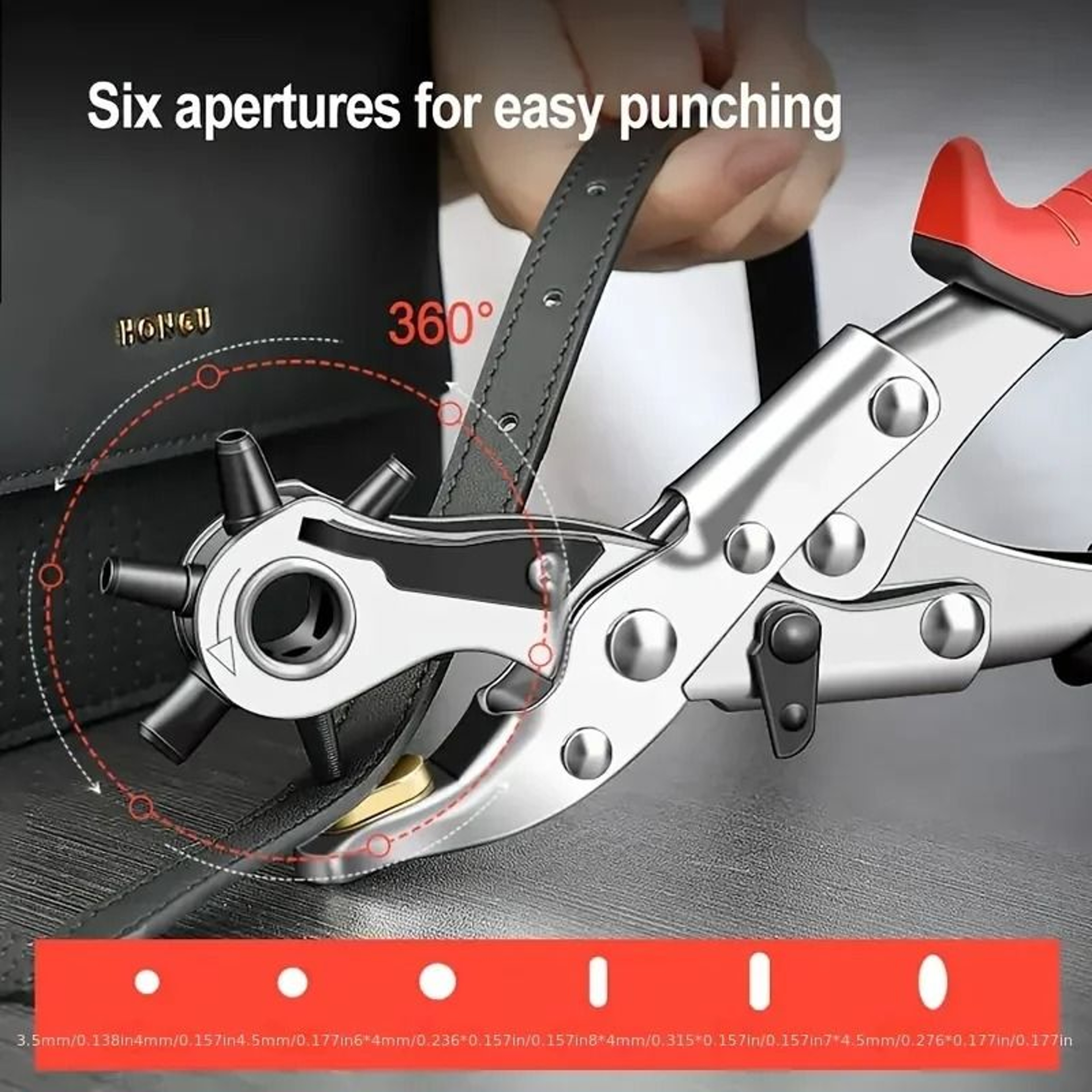 Multifunctional Carbon Steel Leather Hole Puncher 4