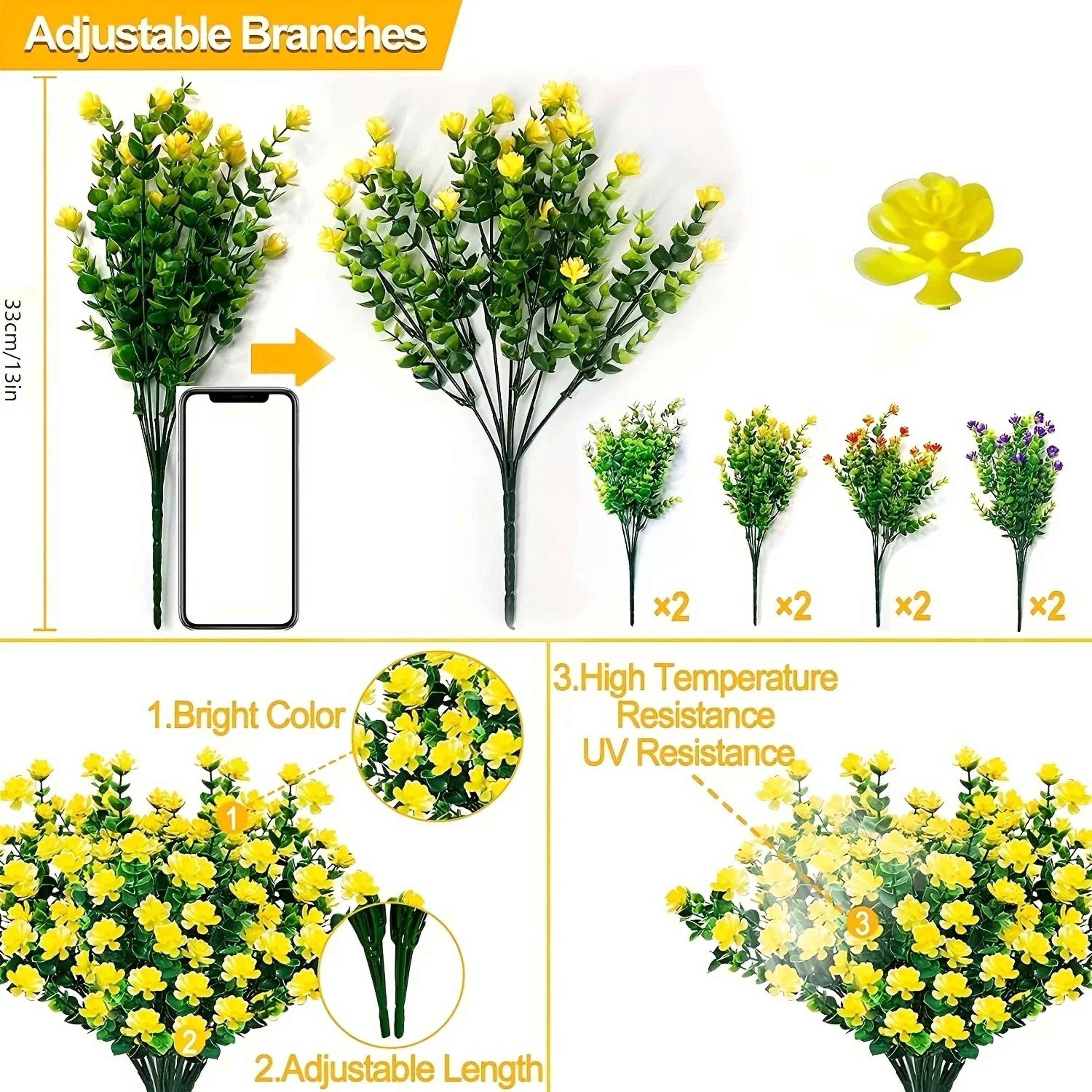 Realistic Artificial Outdoor Flowers  Shrubs 1