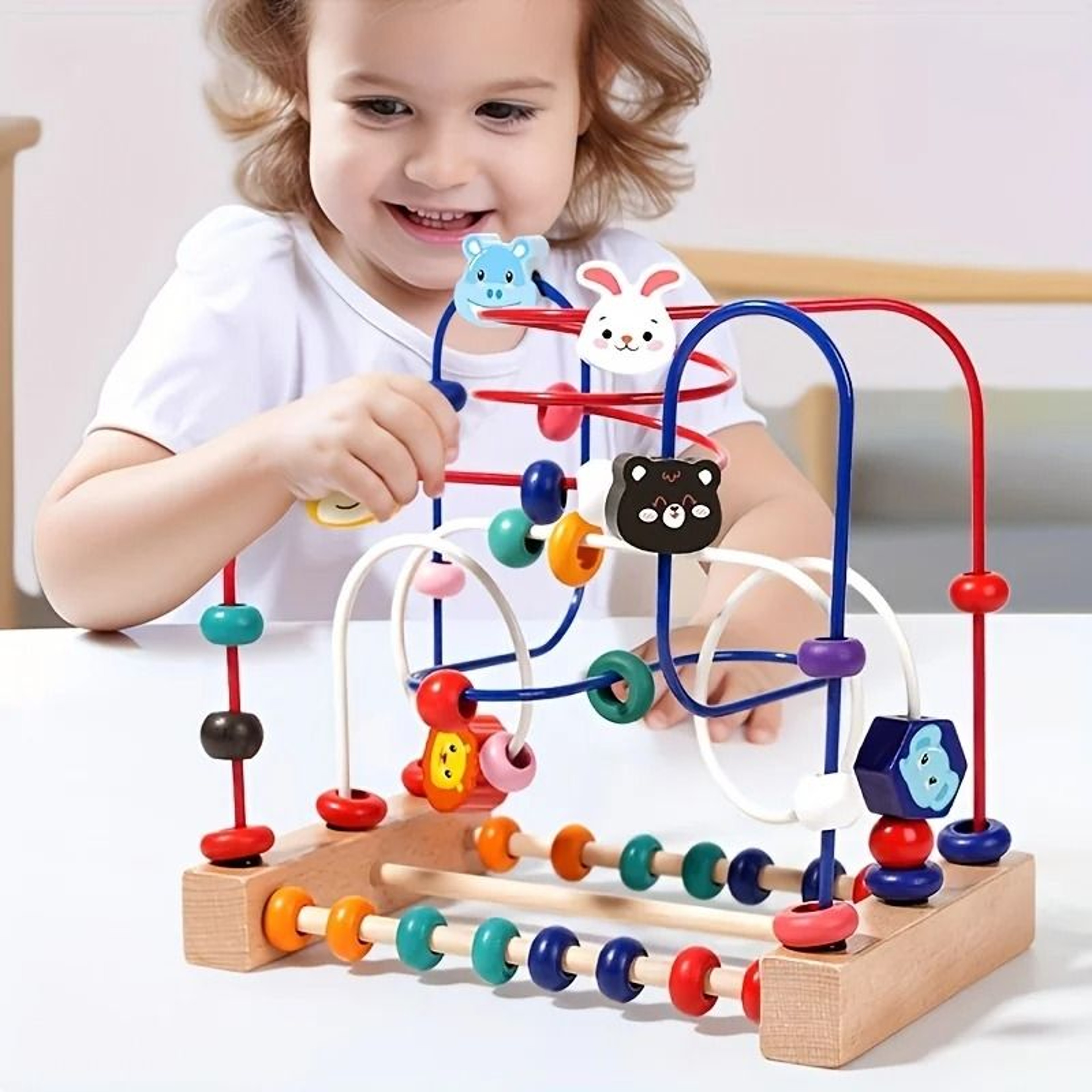 Wooden Bead Maze Puzzle  Learning Toy 4