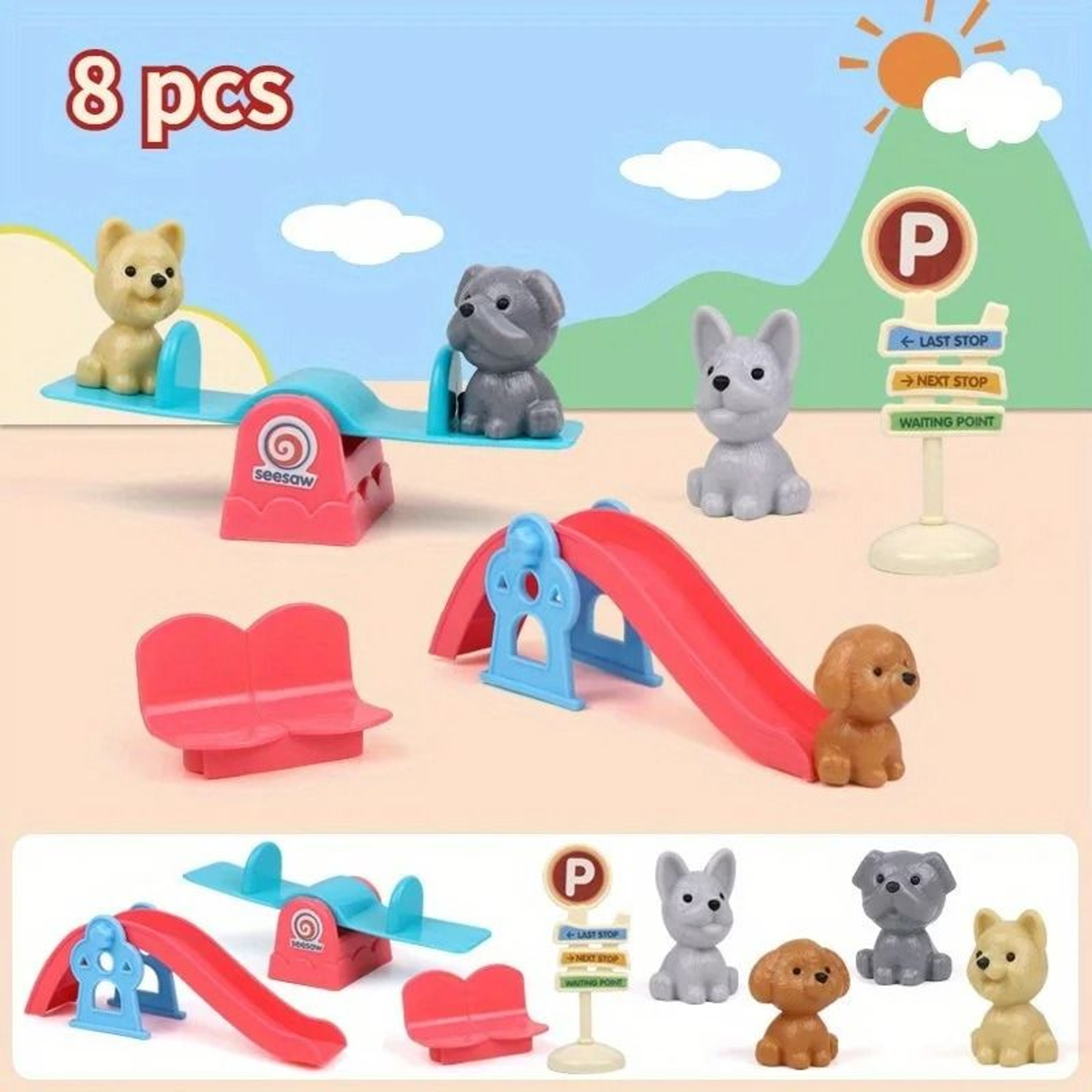 Mini Pet Puppy Cage  Dog Doll Play Set 3