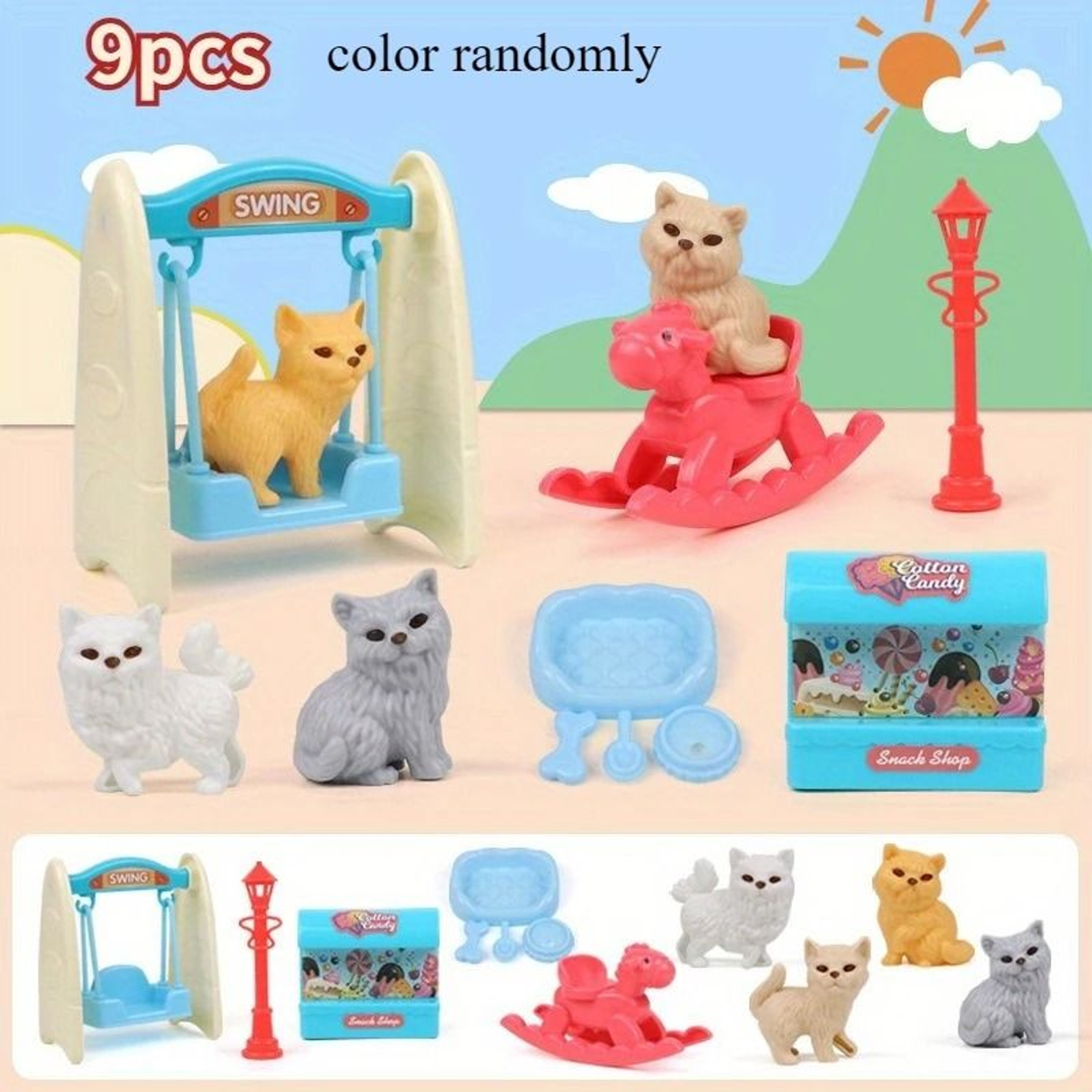 Mini Pet Puppy Cage  Dog Doll Play Set 5