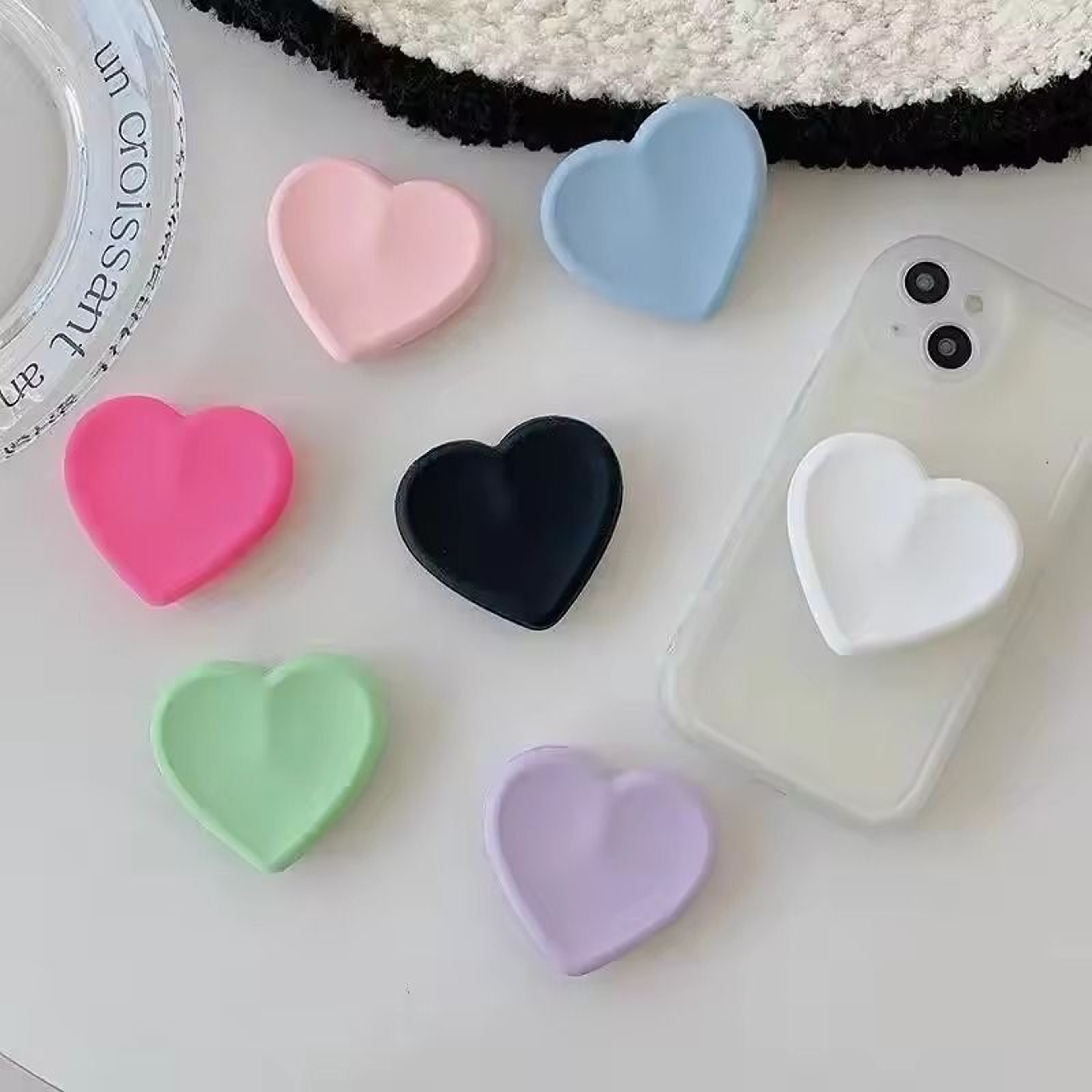 Ins Style Heart Silicone Phone Grip Bracket 0