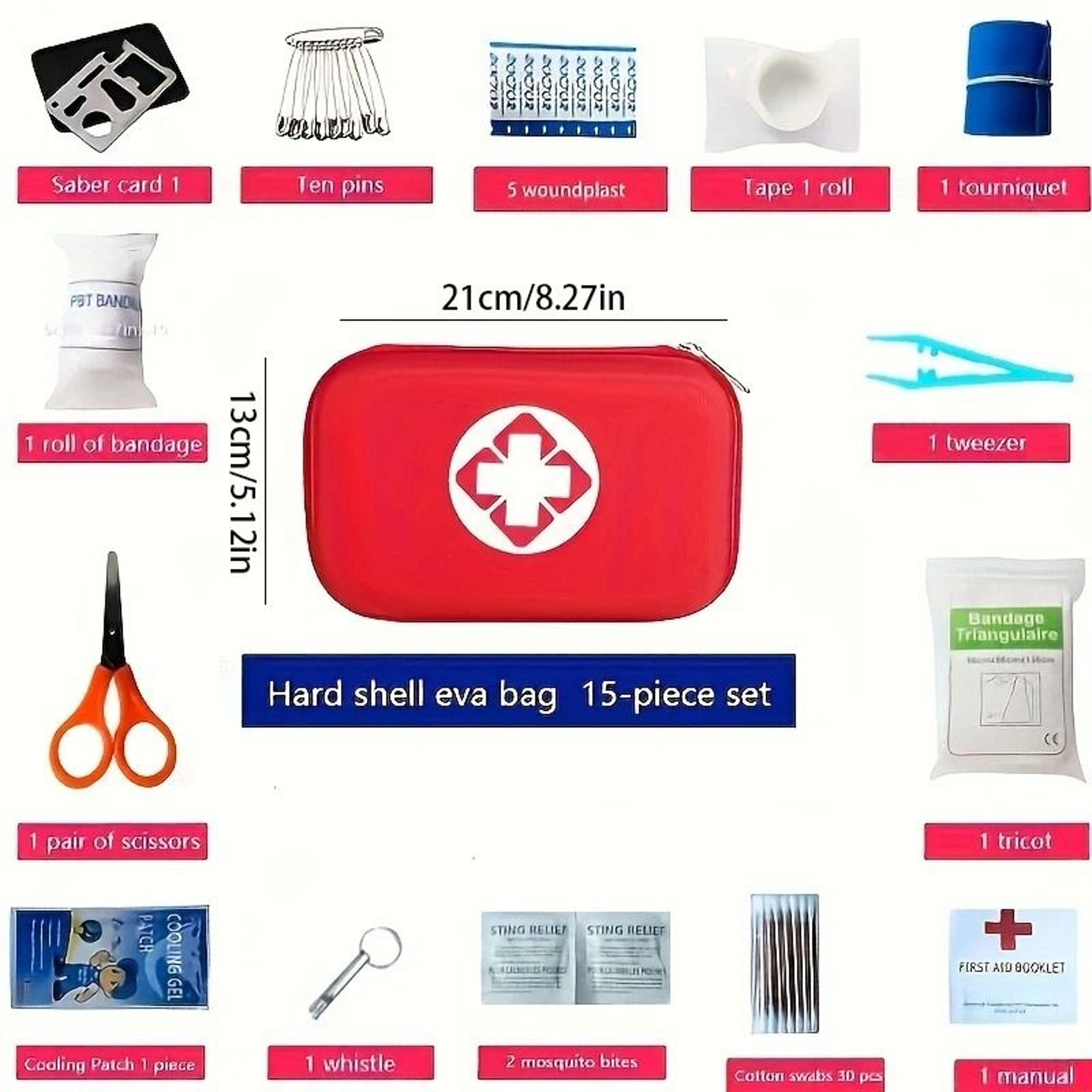 MultiPurpose Portable Emergency First Aid Kit  Tactical  Outdoor Ready 7