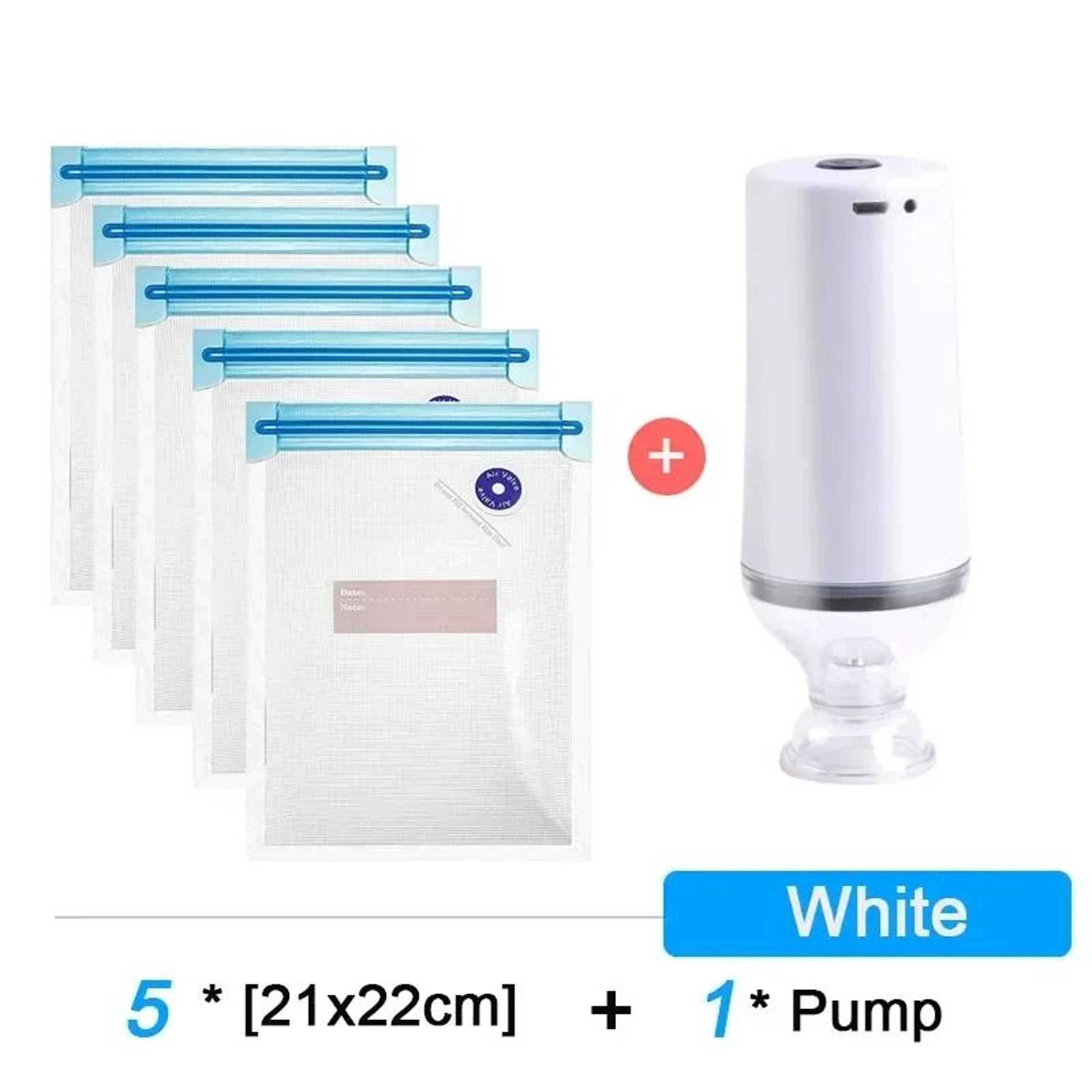 Reusable Vacuum Food Storage Bags  Electric Handheld Sealer Set 8