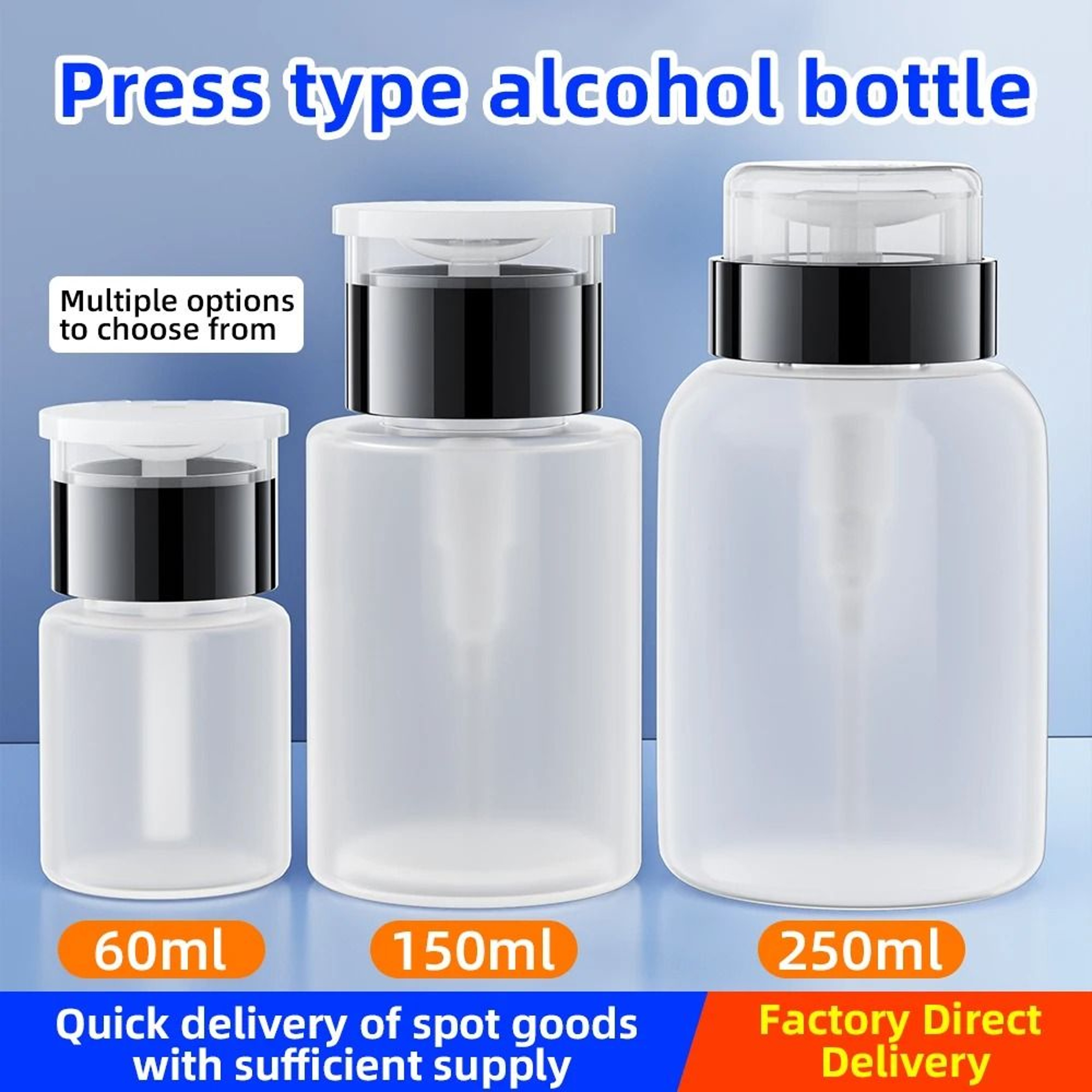 Refillable Press Pump Alcohol Dispenser Bottle  Precision Cleaning Accessory 0