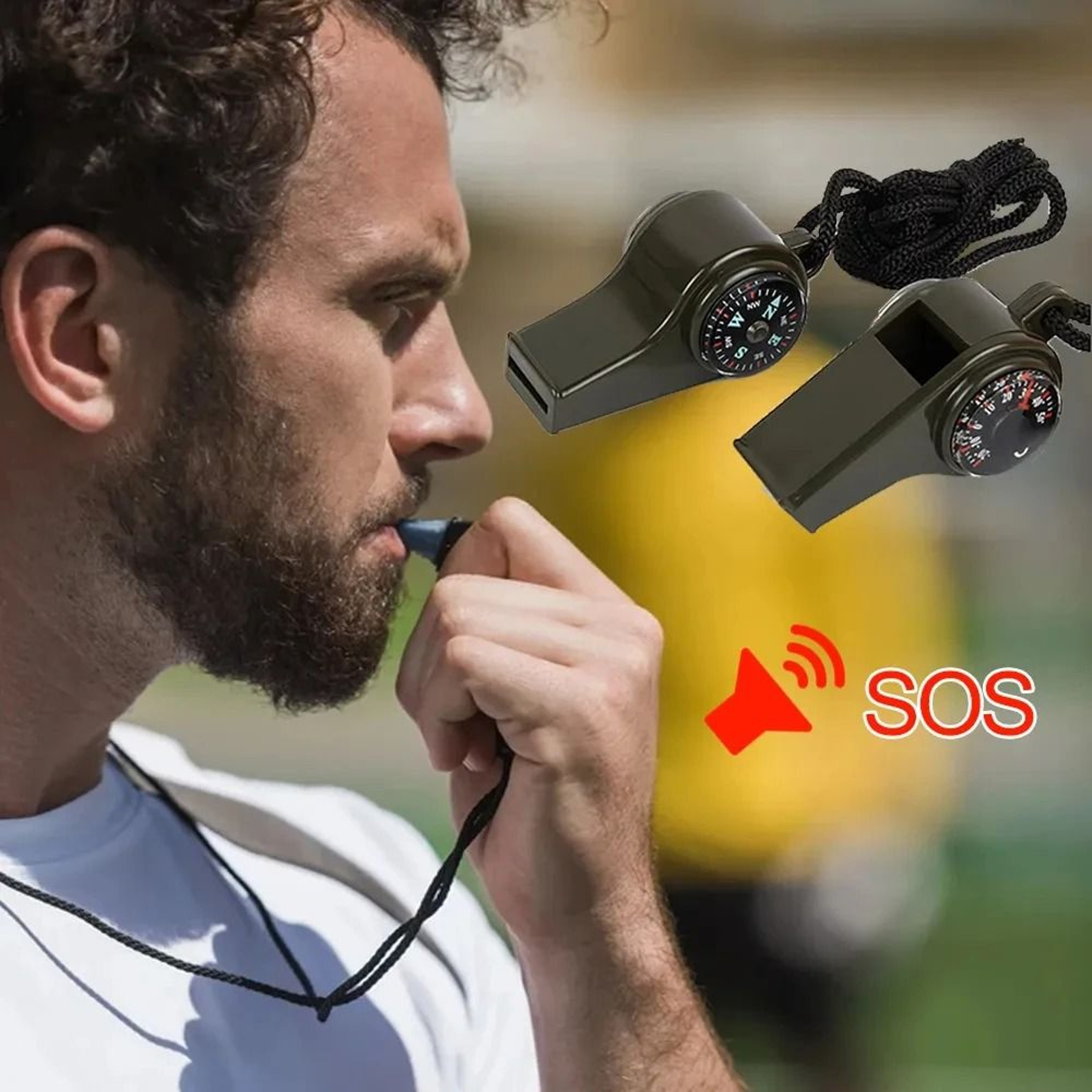3 In 1 Emergency Survival Whistle  MultiFunction Compass And Thermometer 5