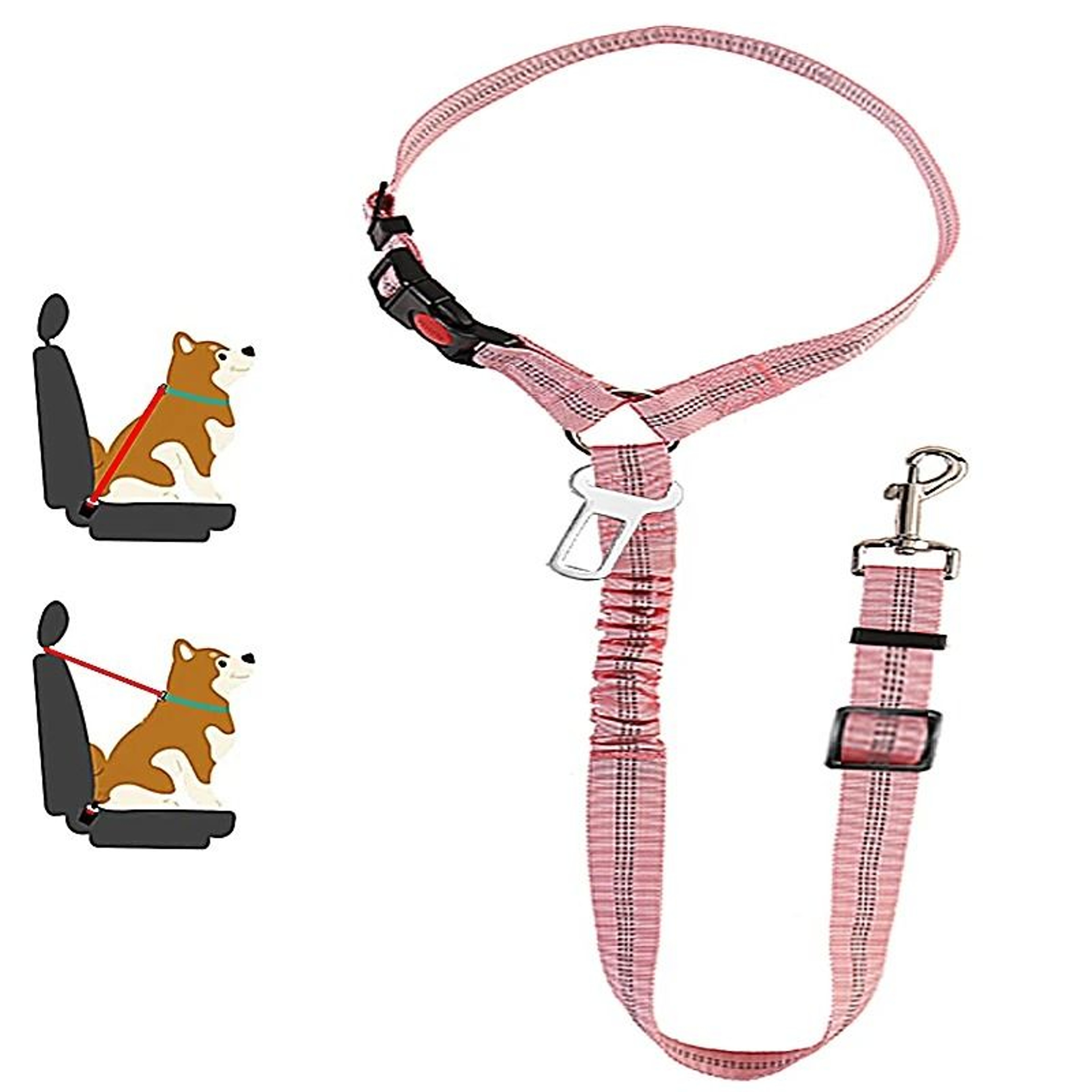 New Solid Twoinone Dog Harness Leash  Adjustable Pet Backseat Safety Belt 6
