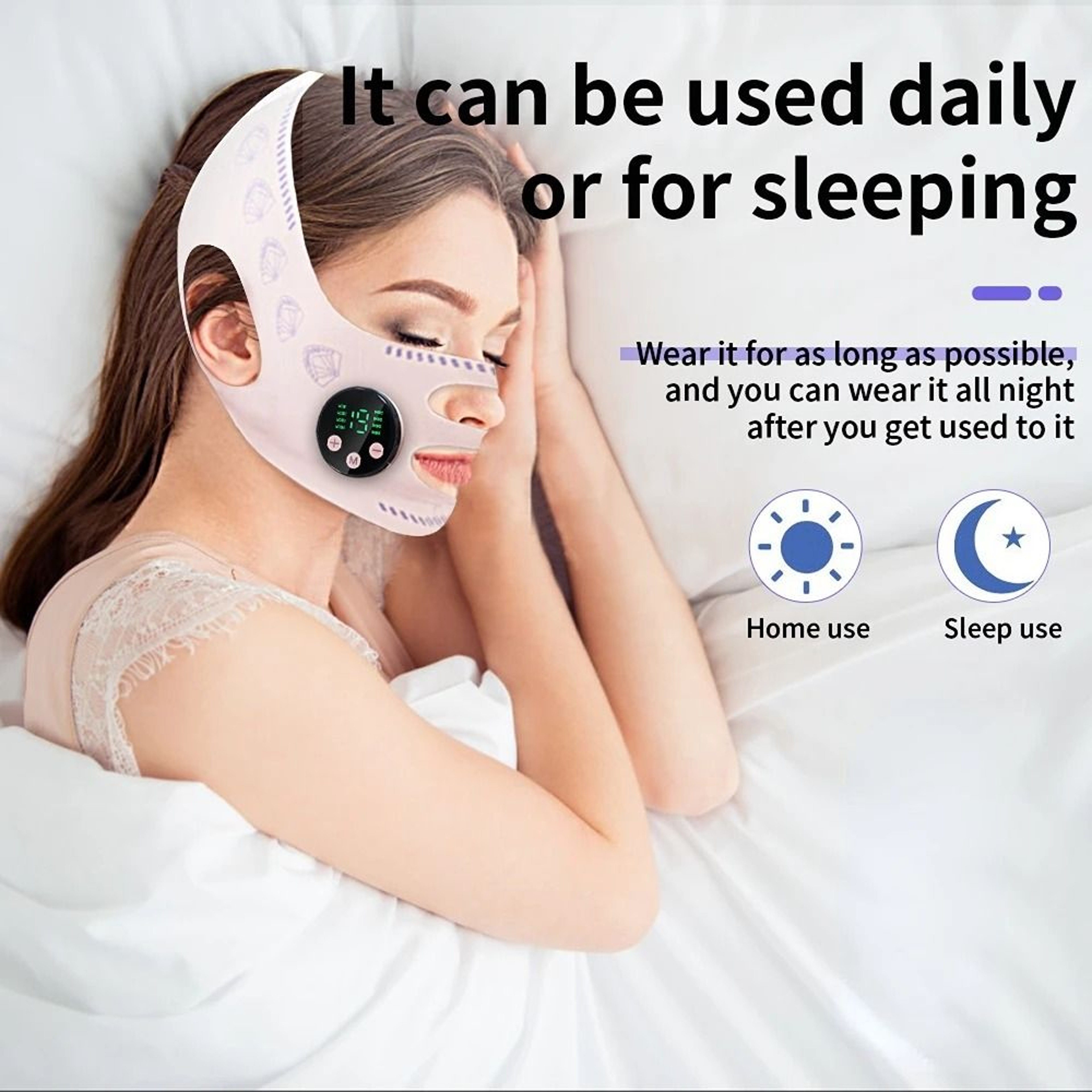 Rechargeable EMS Facial VLine Lifting Massager  Double Chin  Cheek Contouring Mask 2