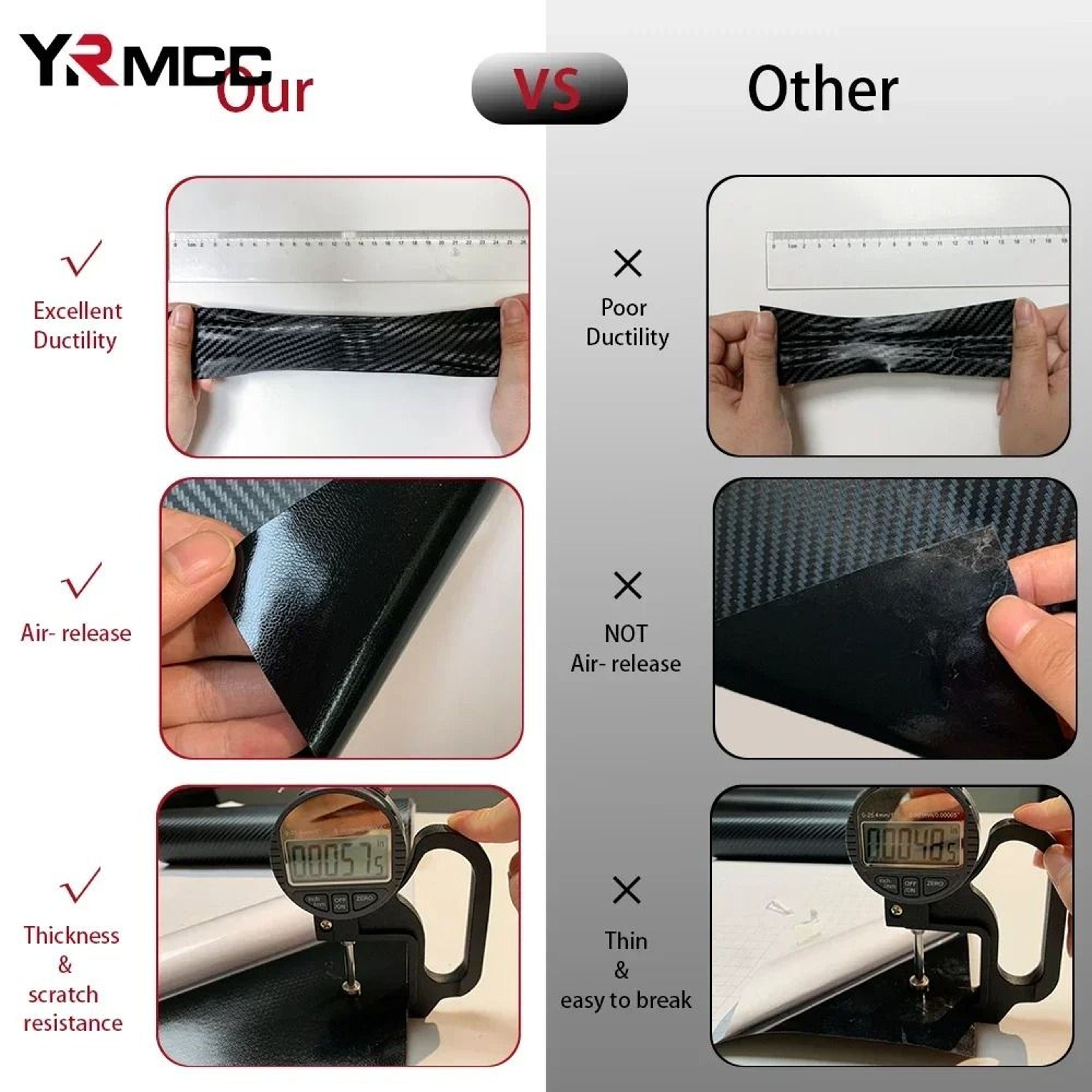 Premium Gloss Carbon Fiber Vinyl Wrap  Waterproof 3D6D Car Styling Film 1