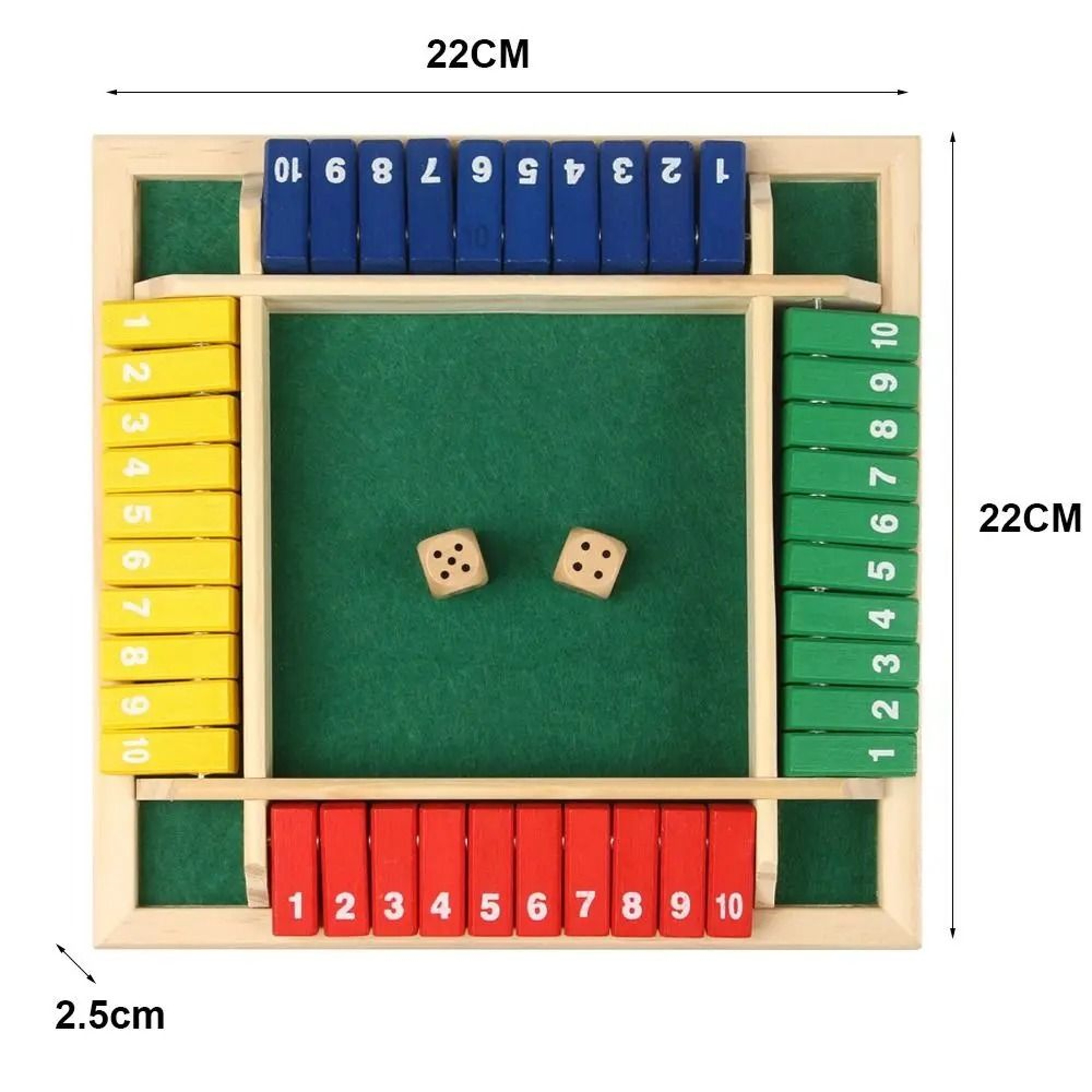 4Player Wooden Shut The Box Dice Game  Classic Family And Pub Strategy Entertainment 11