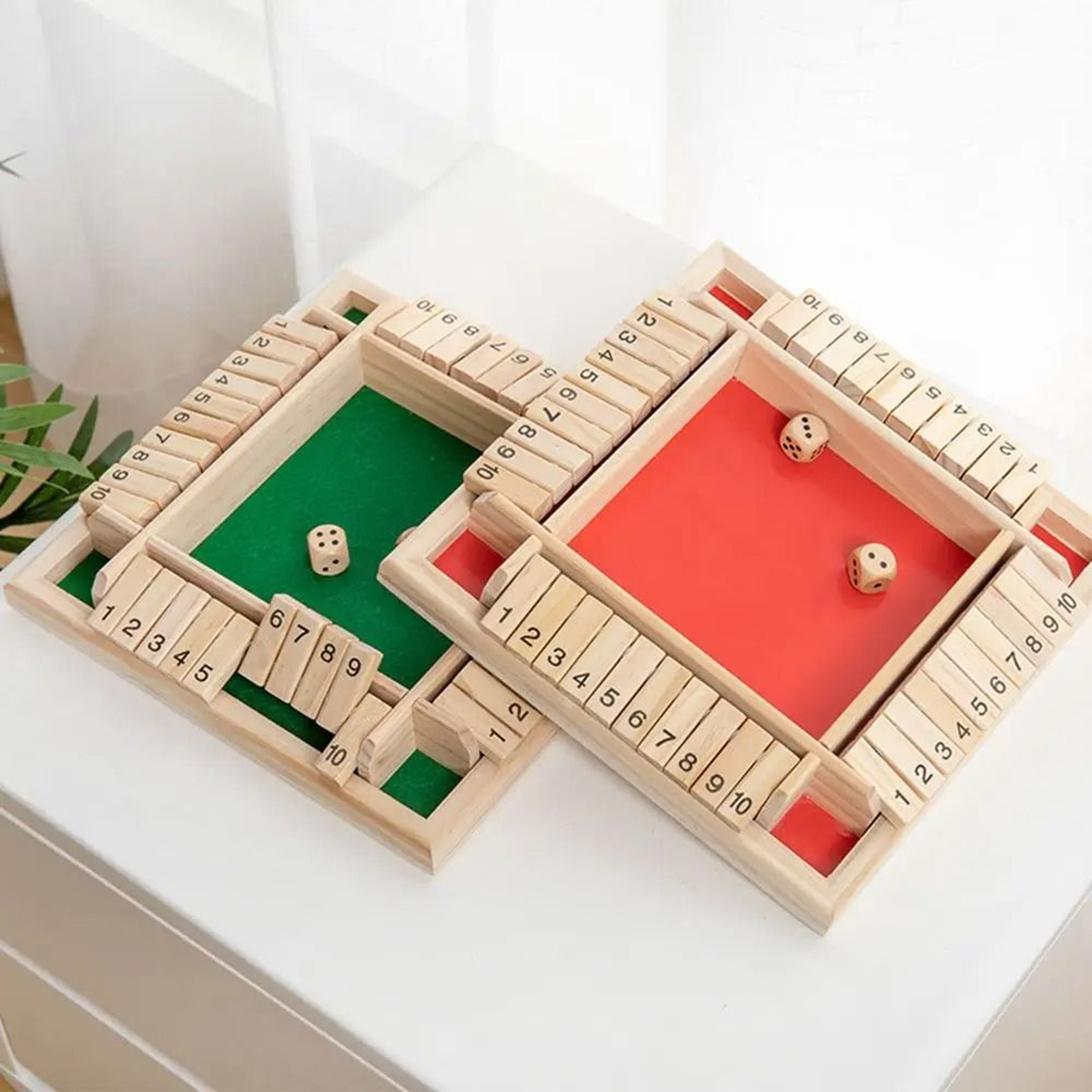 4Player Wooden Shut The Box Dice Game  Classic Family And Pub Strategy Entertainment 2