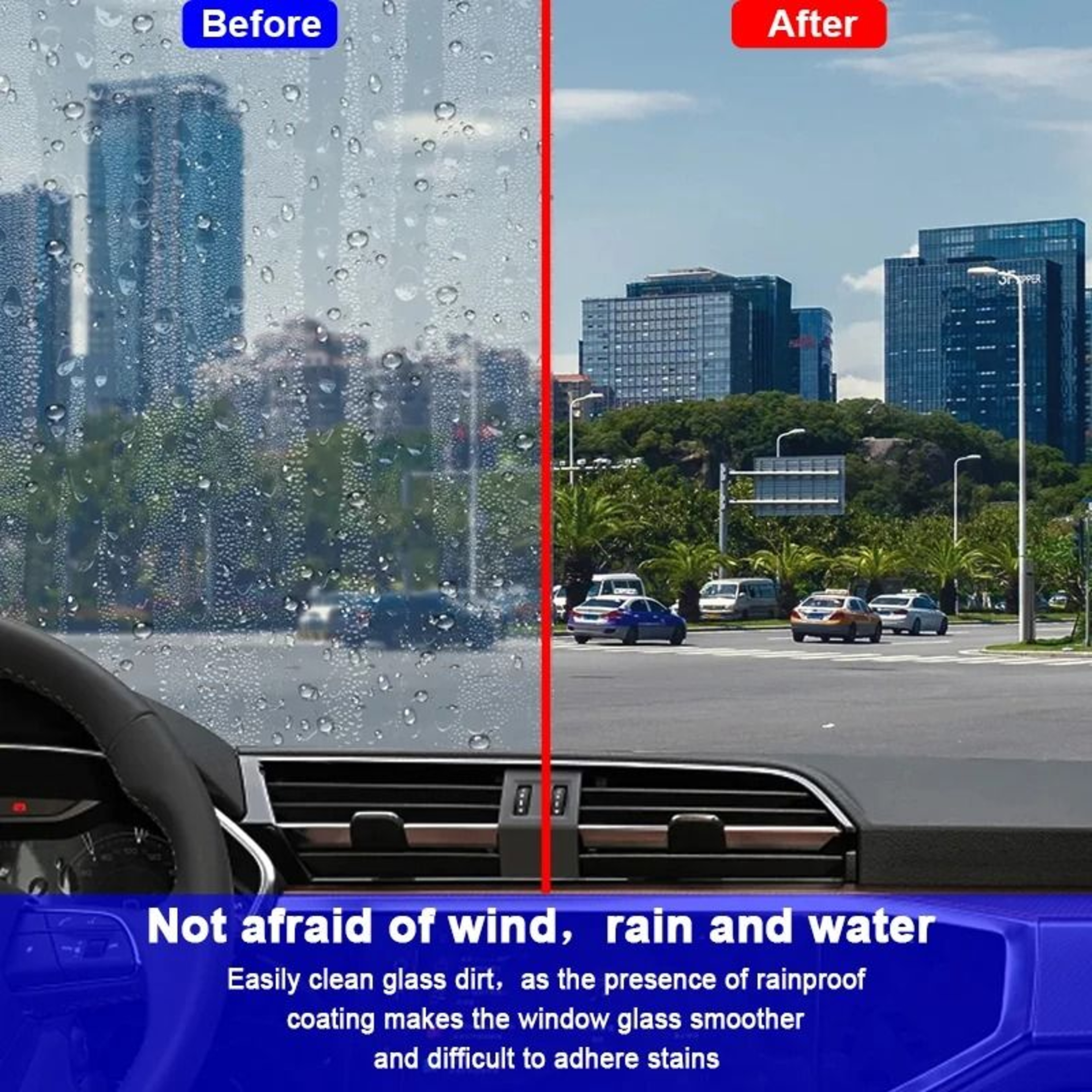 Water Repellent AntiRain Coating  Professional Hydrophobic Car Glass Treatment 3