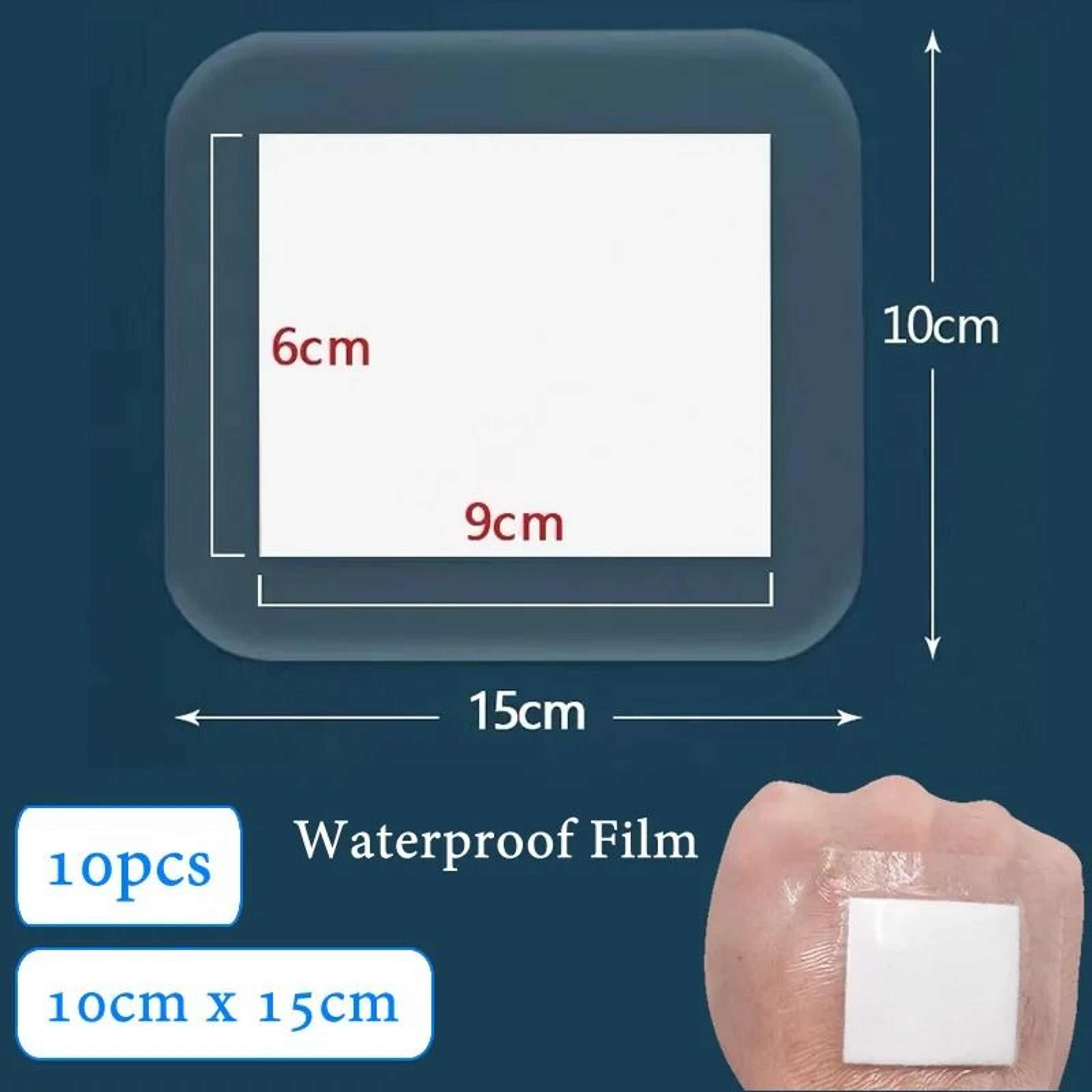10pcs Sterile Waterproof Breathable Dressings  HighAbsorption Adhesive Plasters 15