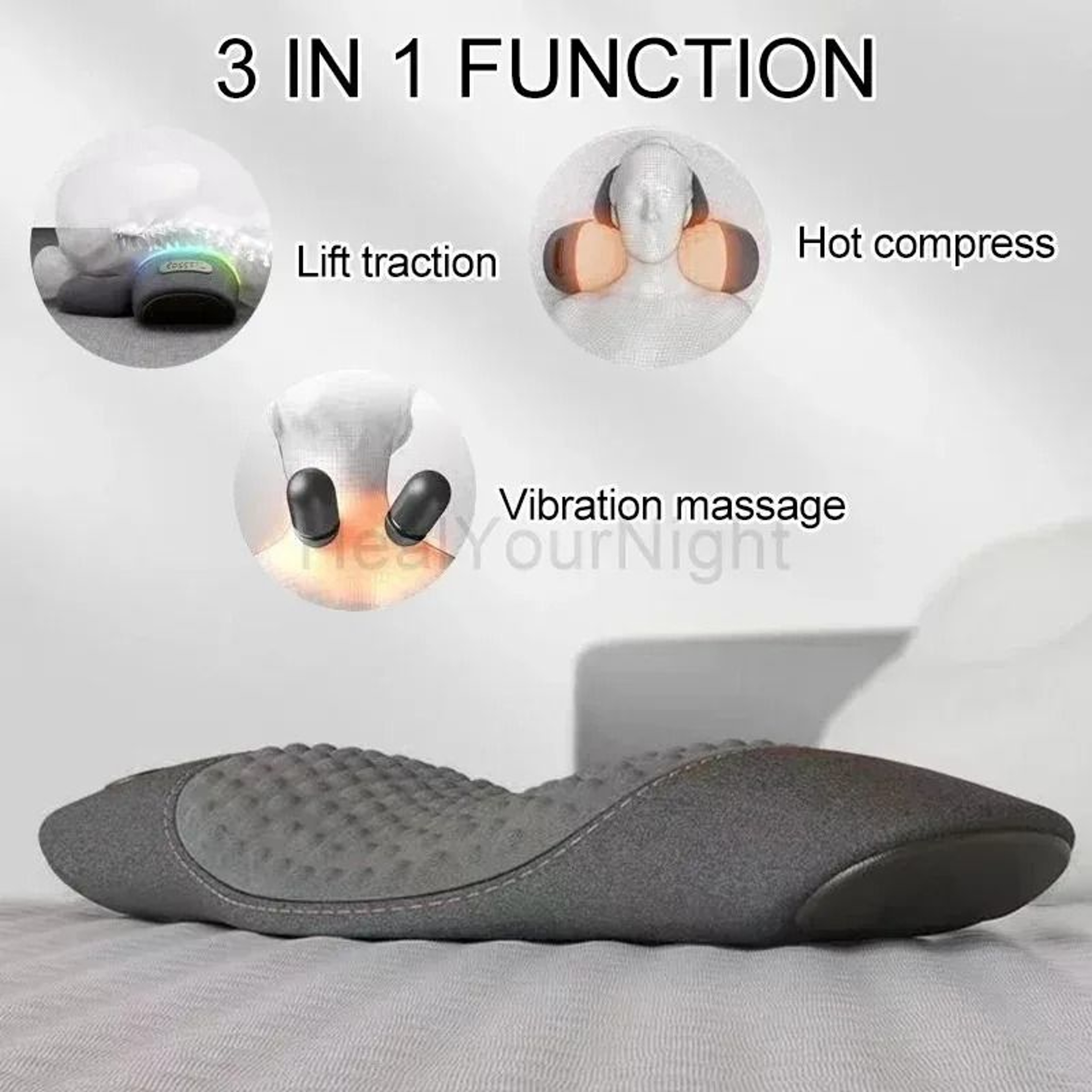 Electric Heated Waist  Lumbar Massager  Advanced Vibration  Heat Relief Pillow 5