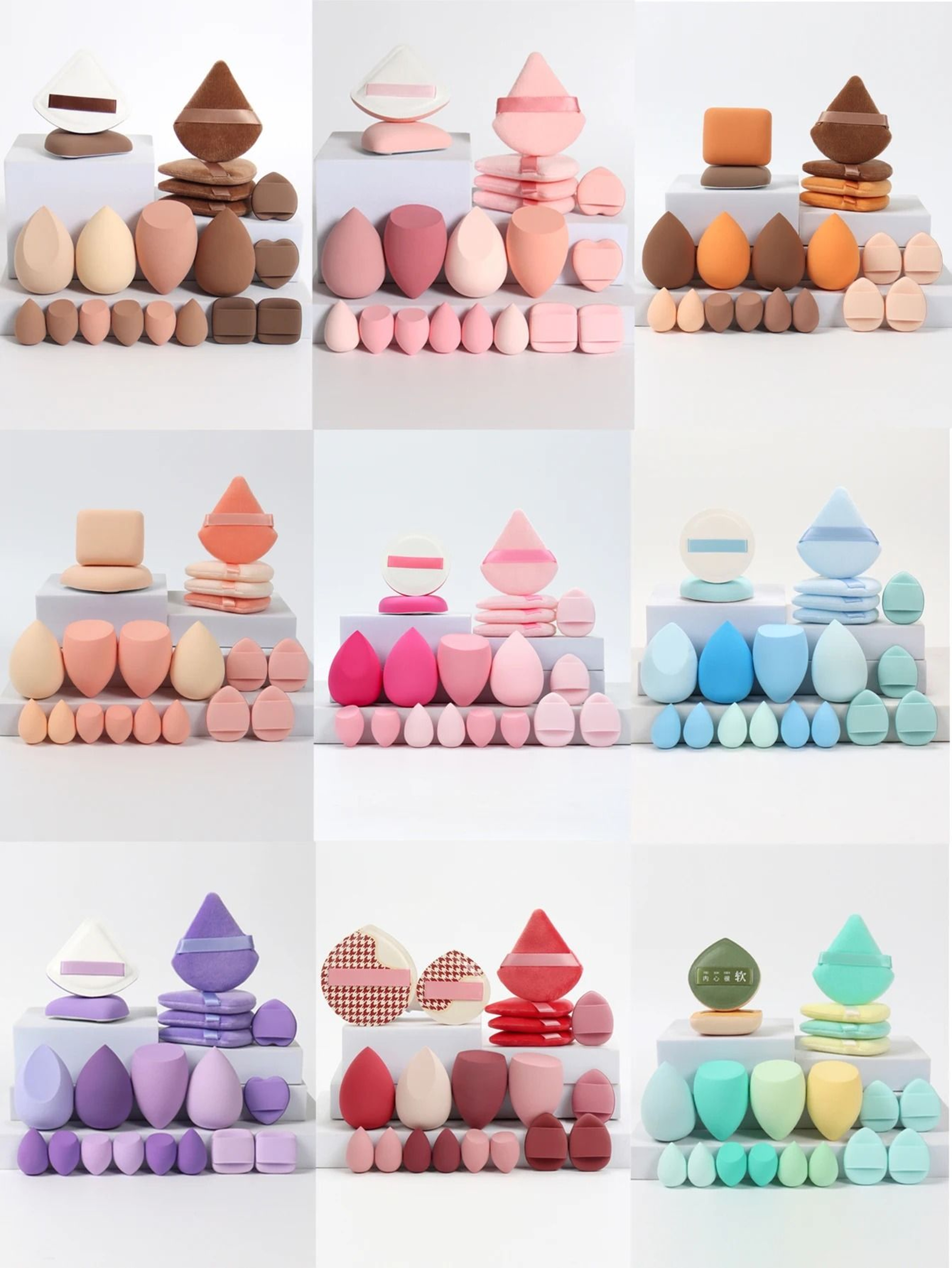 20Piece Pink Makeup Sponge  Puff Set  Professional Blending  Setting Kit 0