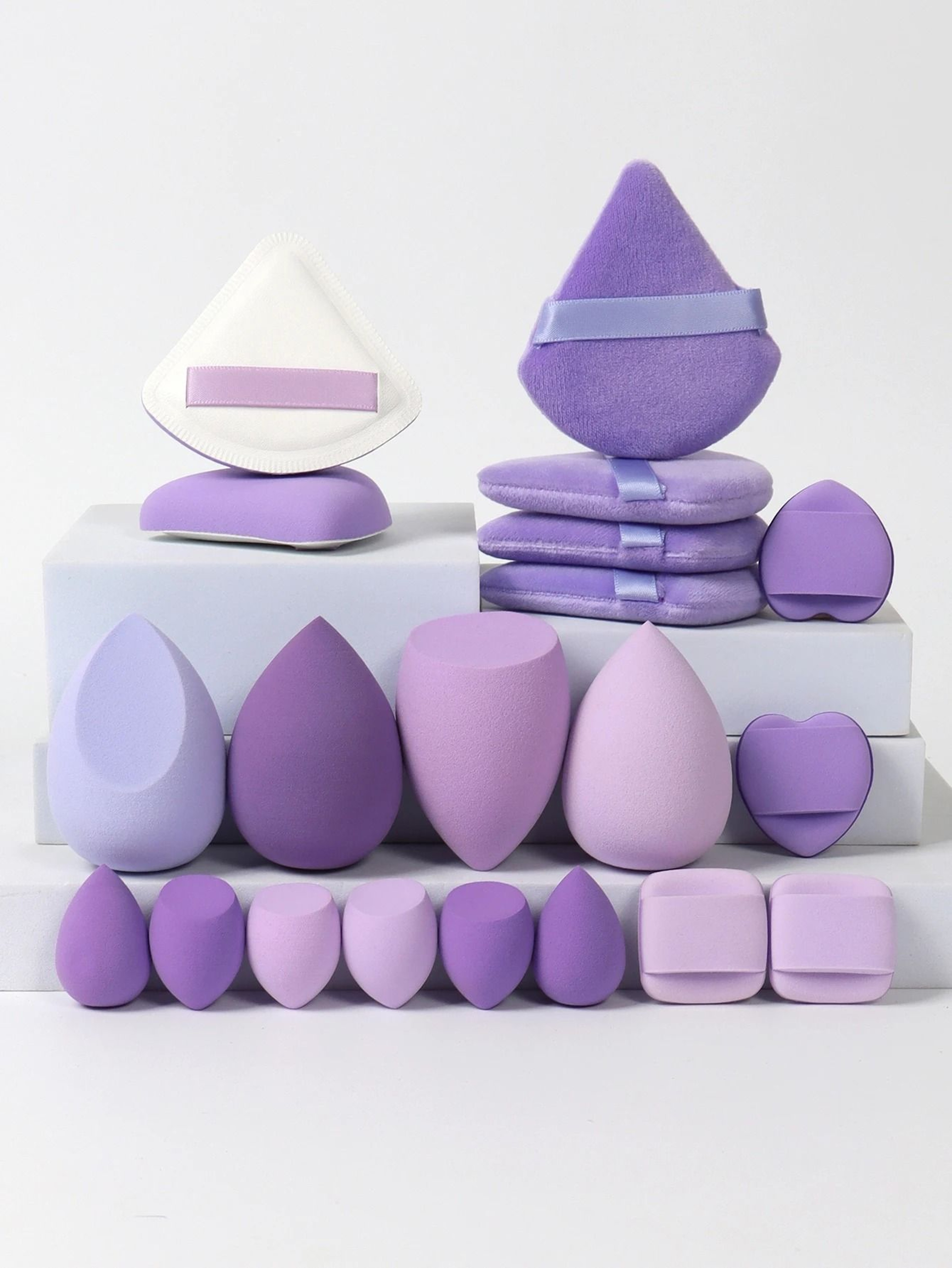 20Piece Pink Makeup Sponge  Puff Set  Professional Blending  Setting Kit 3