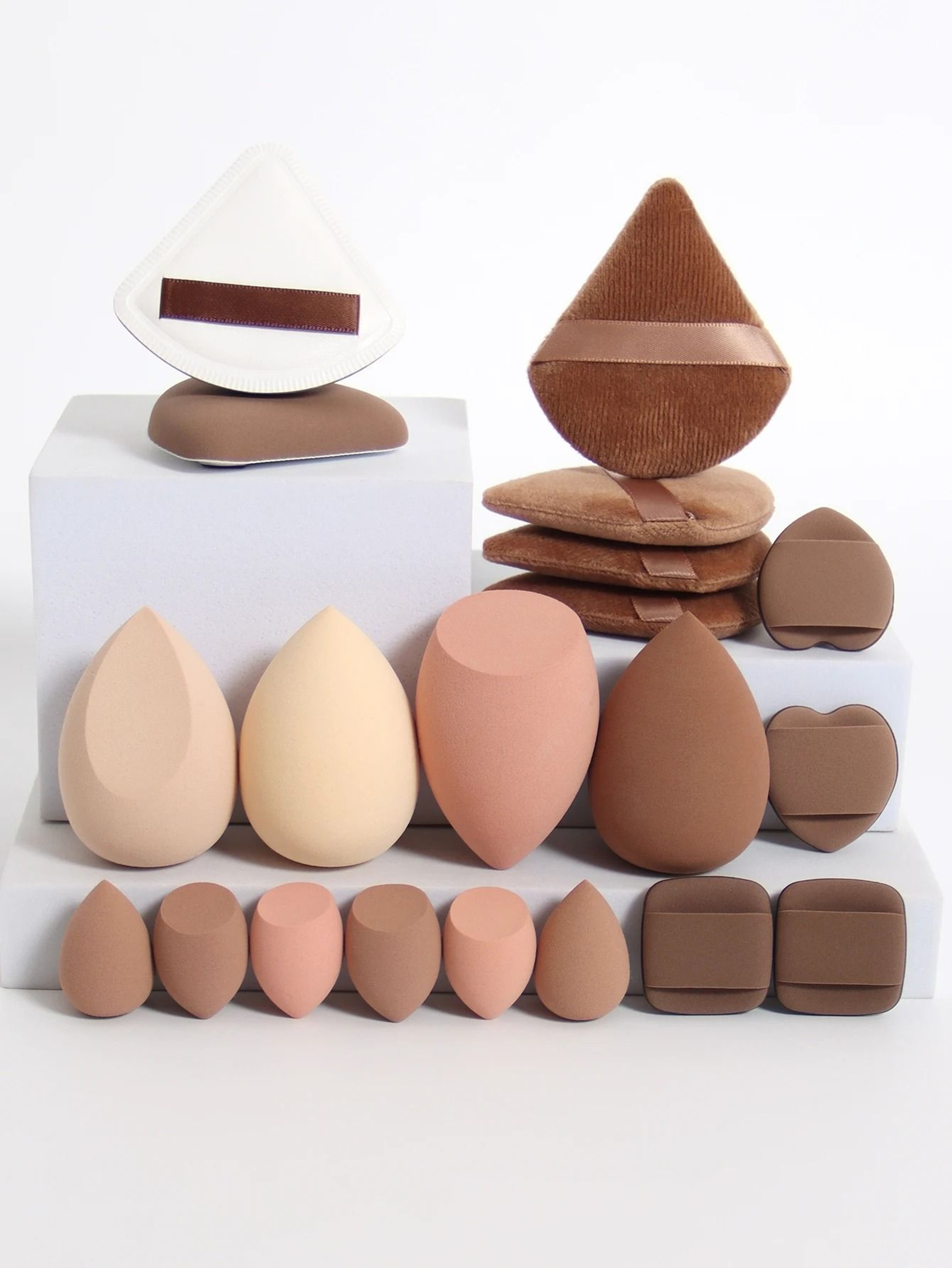 20Piece Pink Makeup Sponge  Puff Set  Professional Blending  Setting Kit 5
