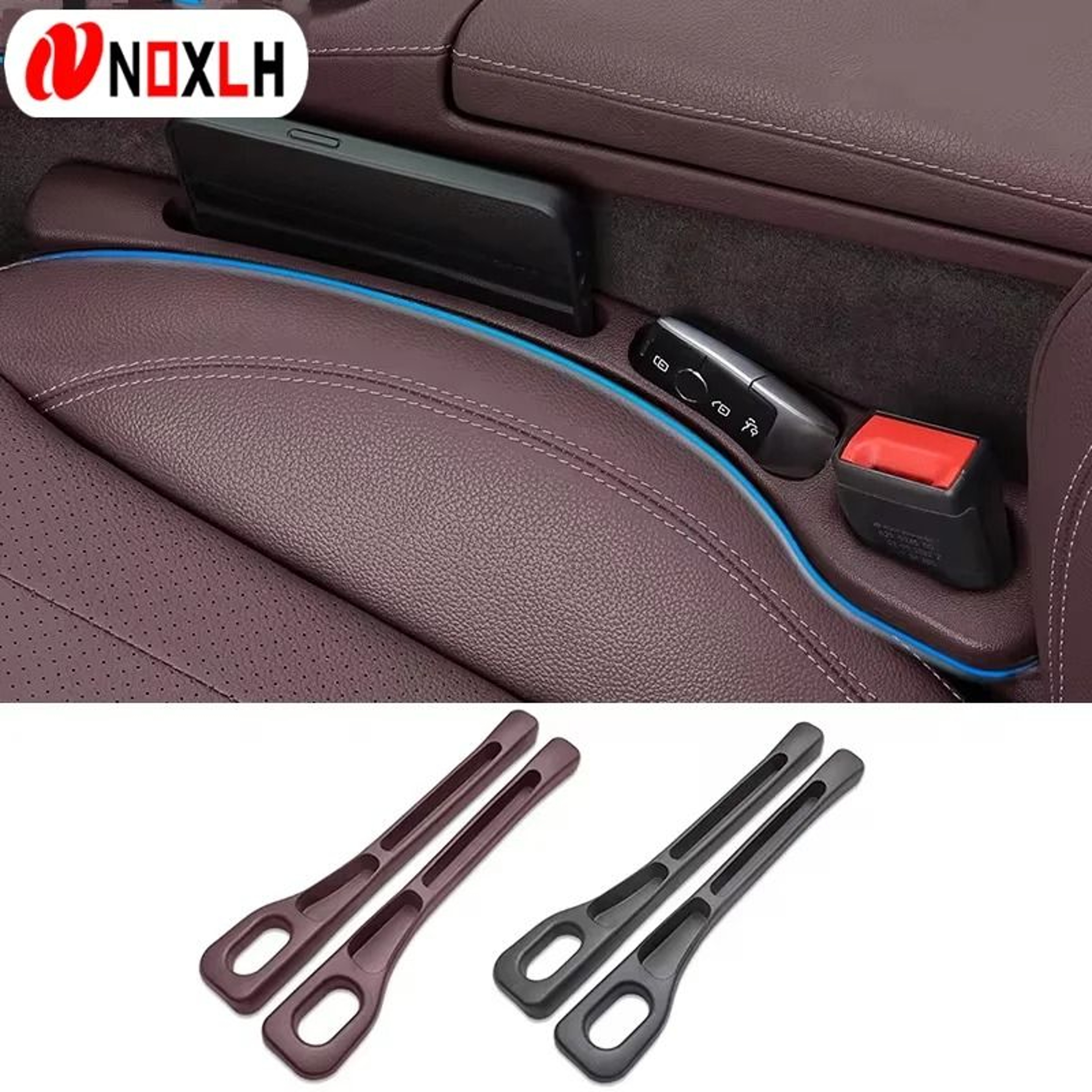2Pcs Universal Car Seat Gap Filler  PU LeakProof Stopper  Organizer 0