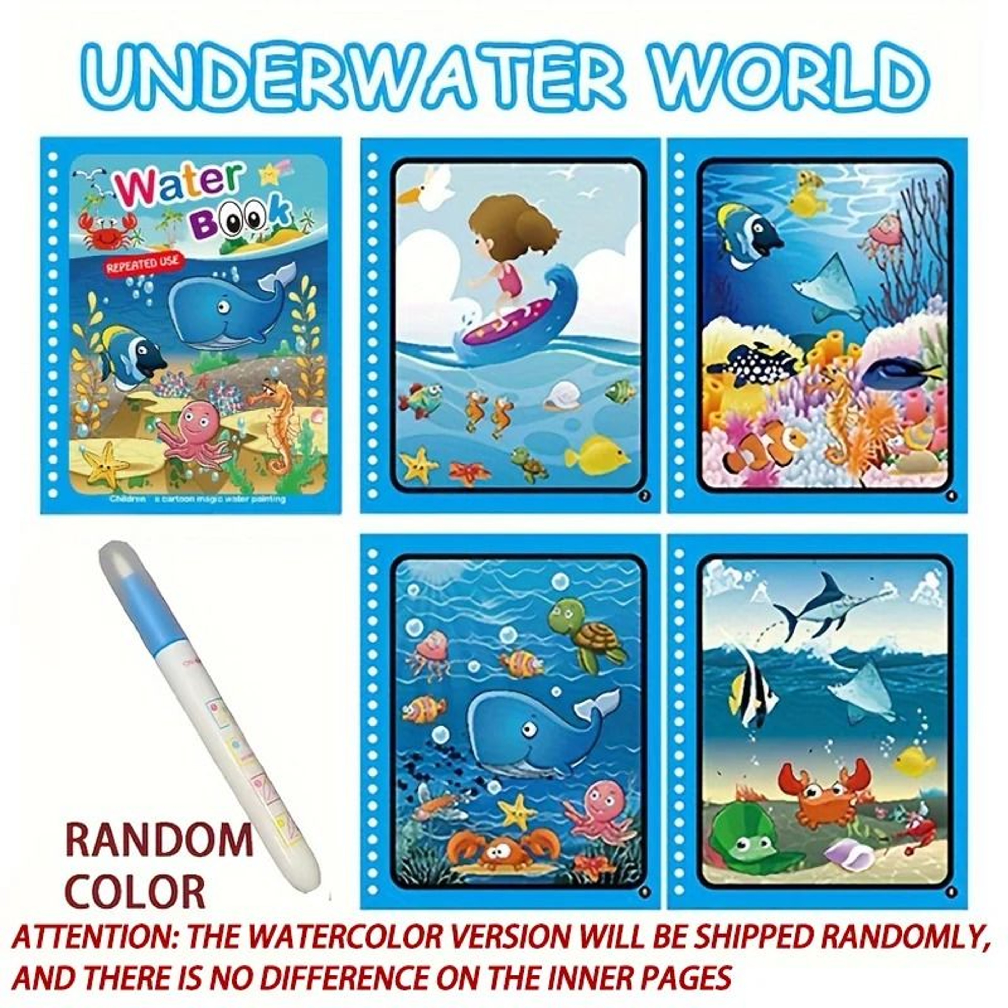 Magical Water Drawing Book  Reusable Montessori Sensory Coloring Kit 6