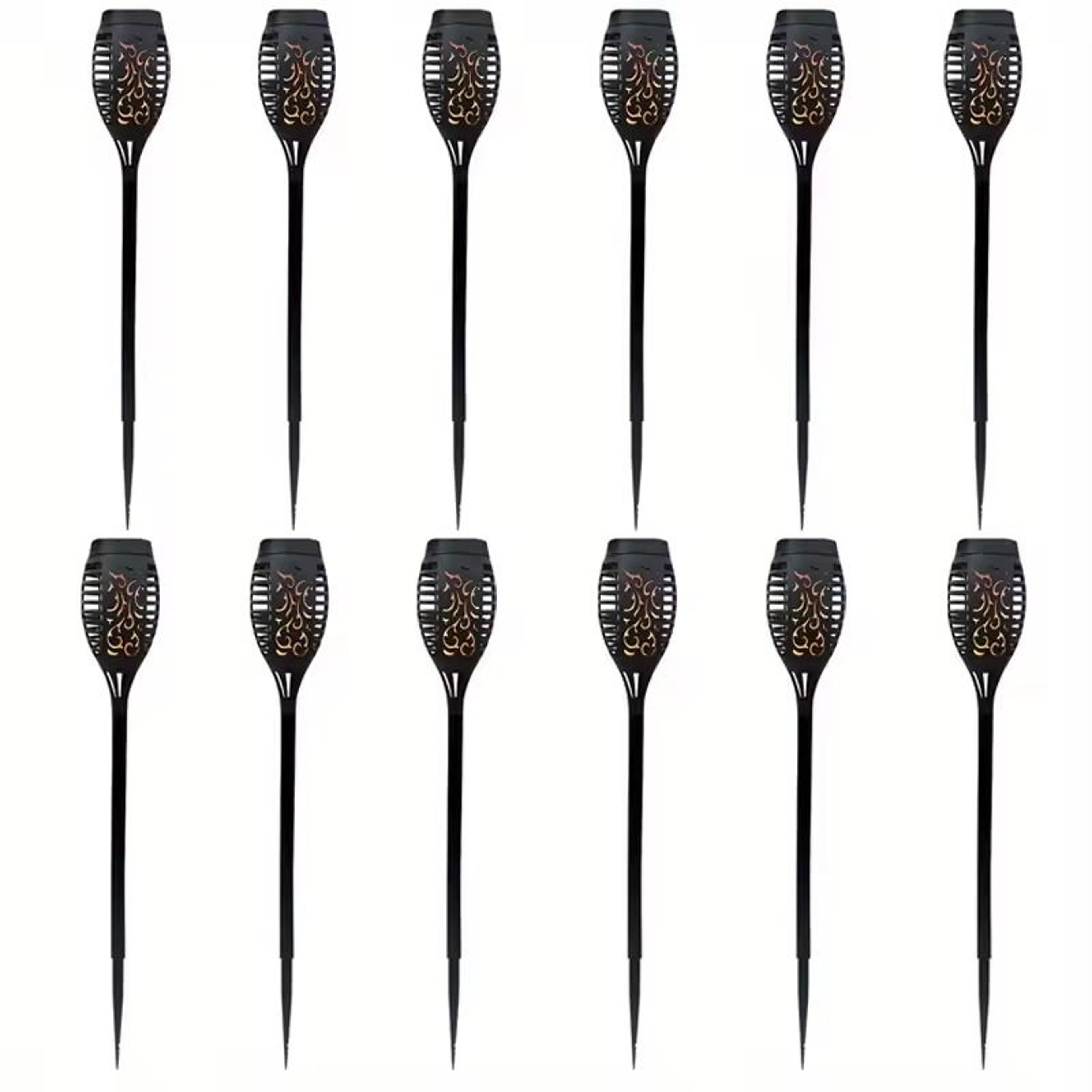 12LED Solar Flickering Flame Torch Lights  Waterproof Outdoor Garden Decor 10