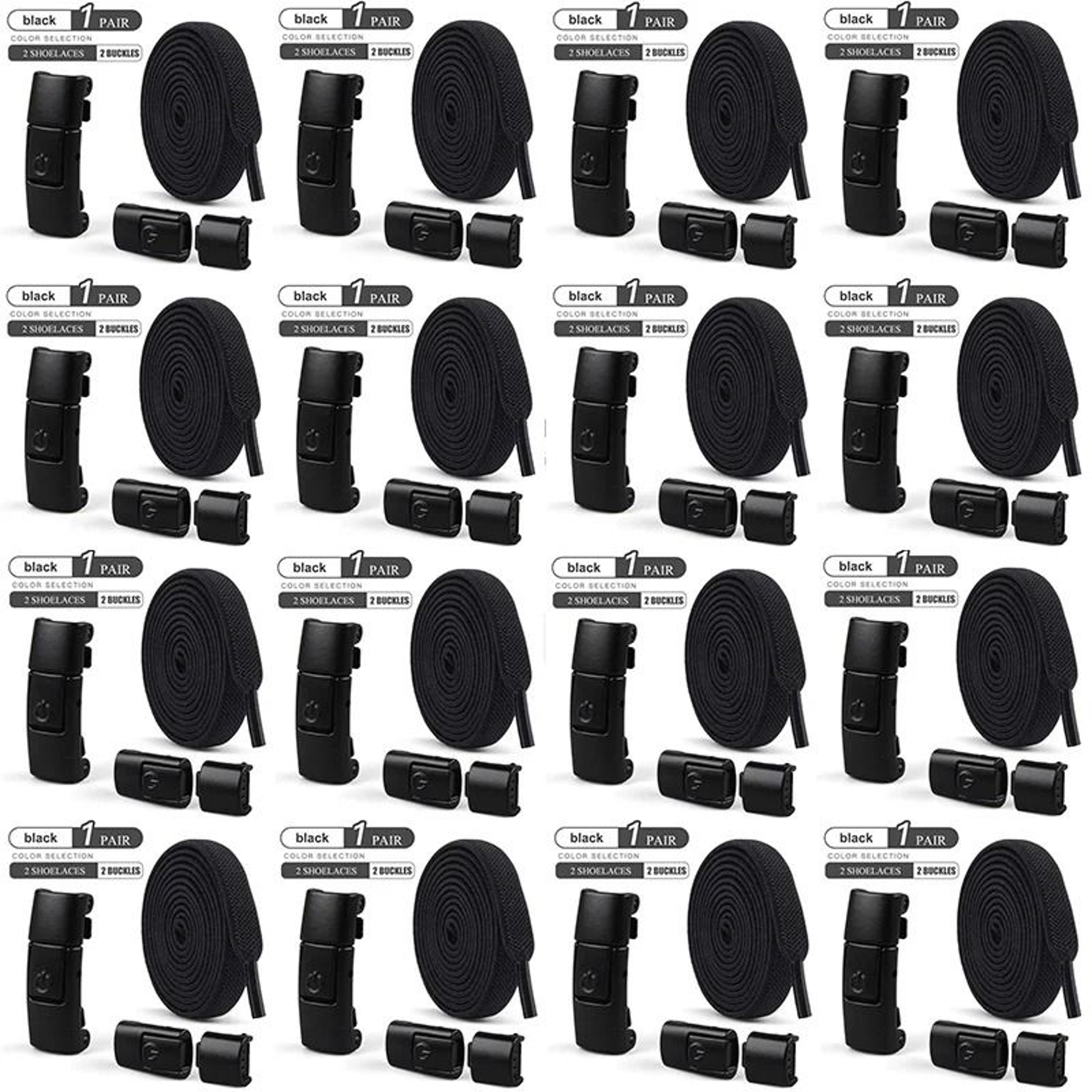 8mm NoTie Elastic Shoelaces  Press Lock Flat Sneaker Laces 20