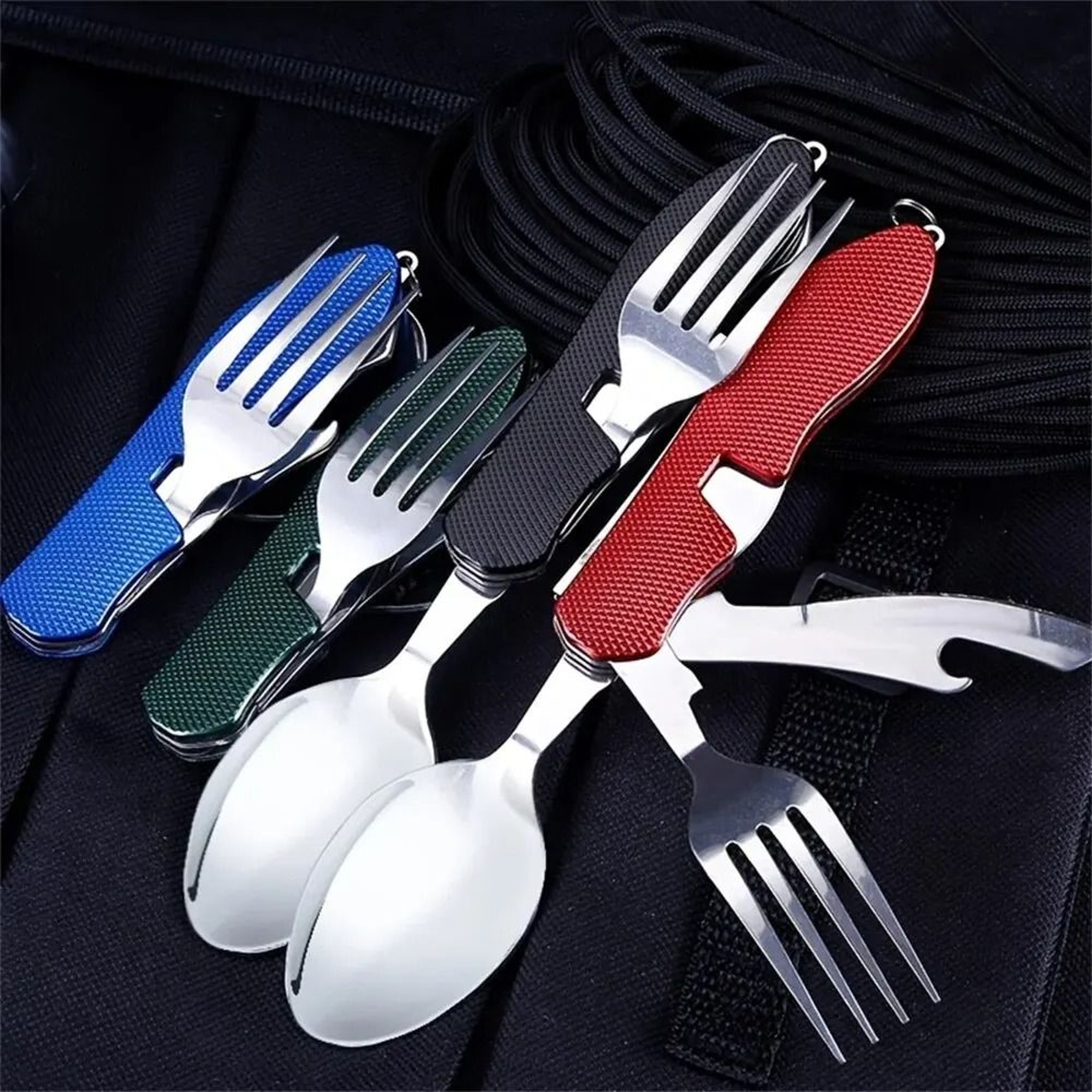 Foldable Camping Utensil Set  MultiFunctional Stainless Steel Combo 1