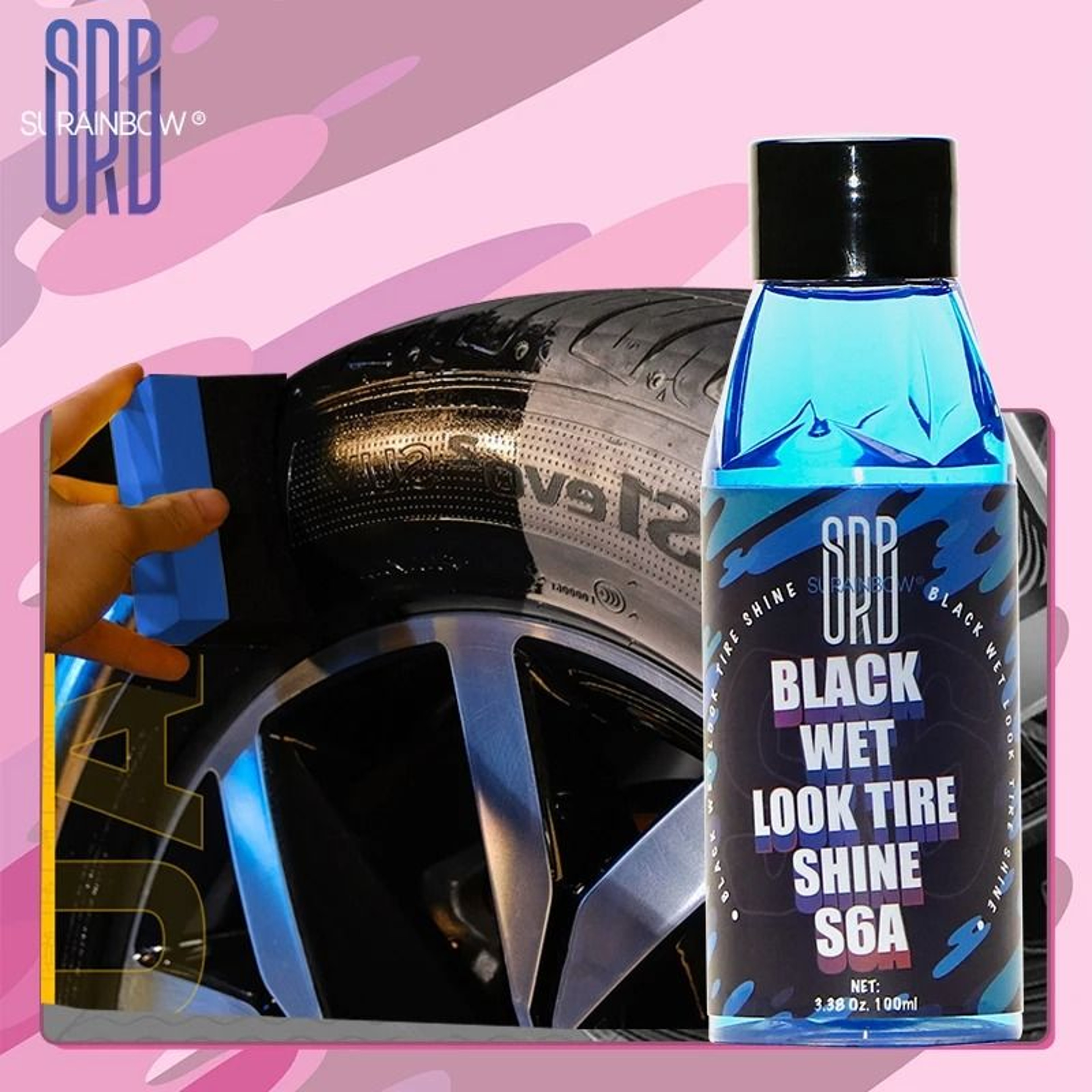 Professional Black Wet Look Tire Shine Dressing  HighGloss UV Protection 0