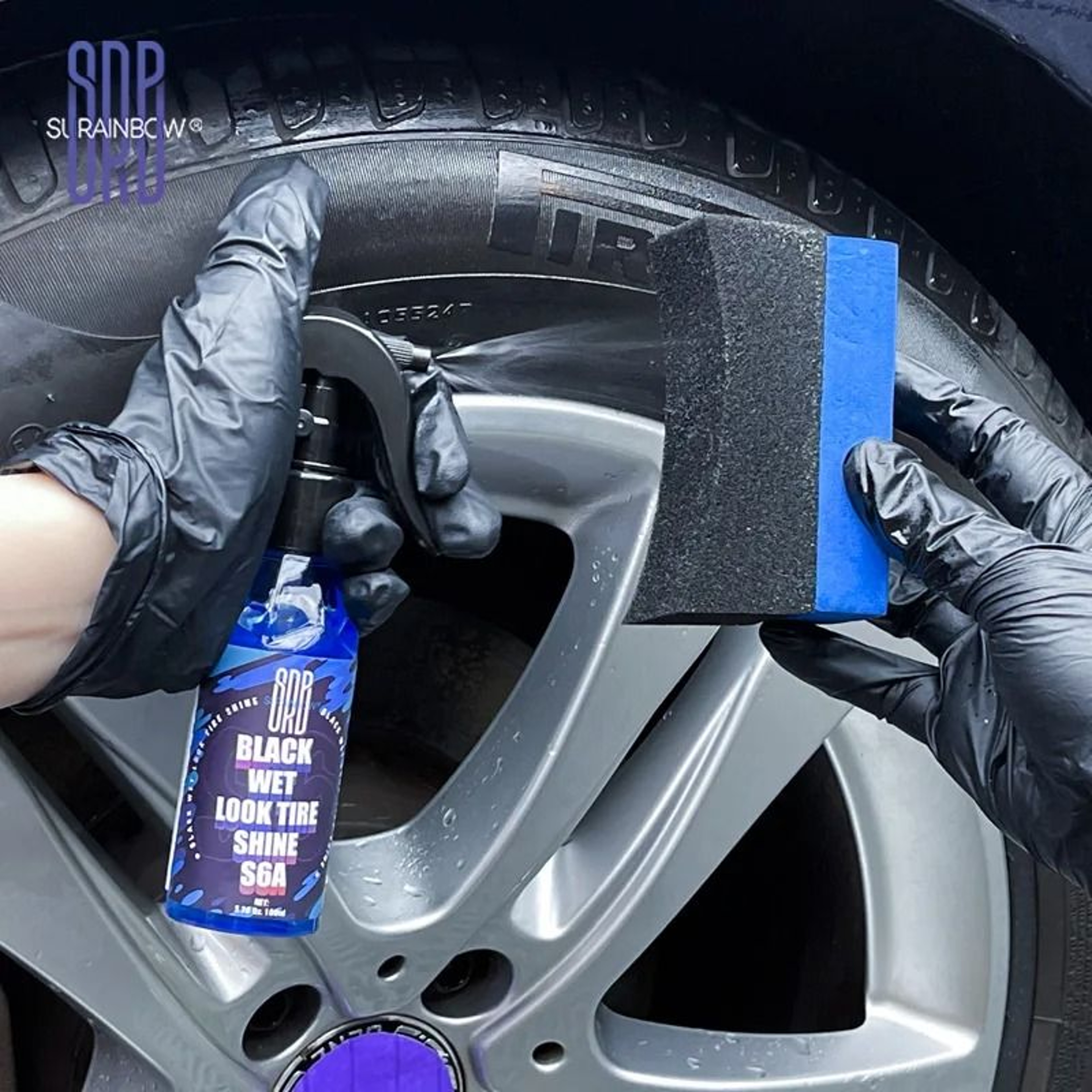 Professional Black Wet Look Tire Shine Dressing  HighGloss UV Protection 3
