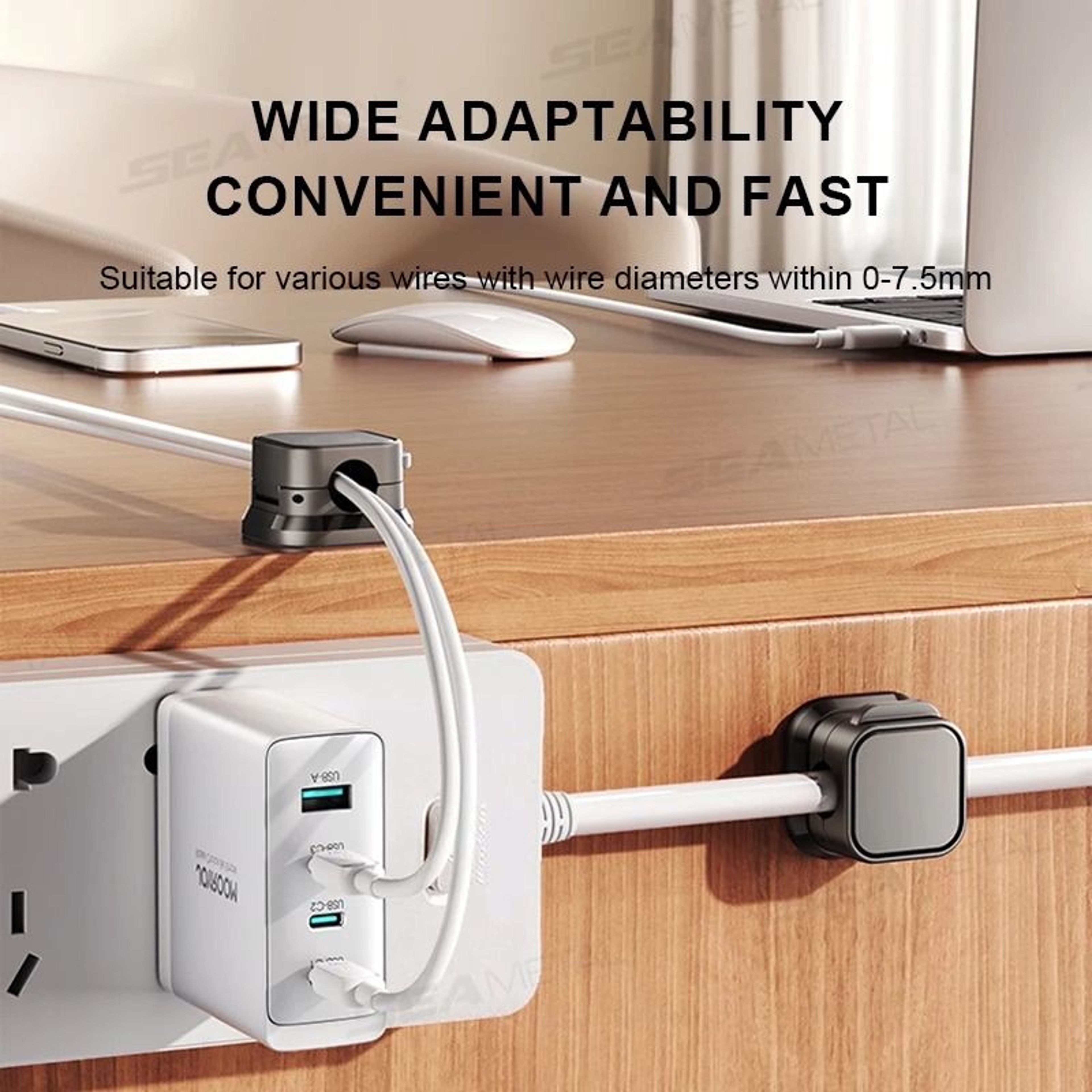 SEAMETAL Professional Magnetic Cable Management System  10Piece IndustrialGrade Cord Organizer 2
