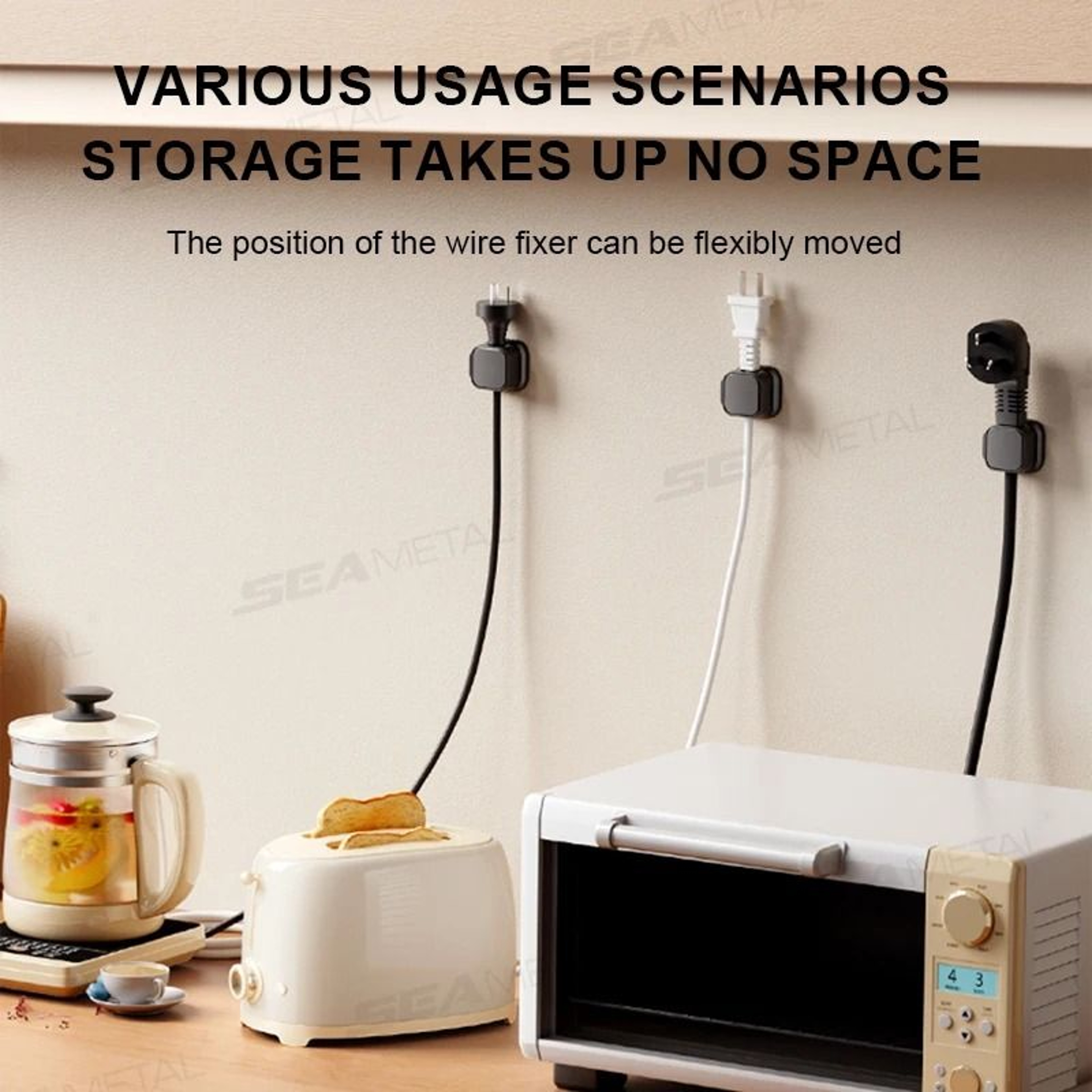SEAMETAL Professional Magnetic Cable Management System  10Piece IndustrialGrade Cord Organizer 5