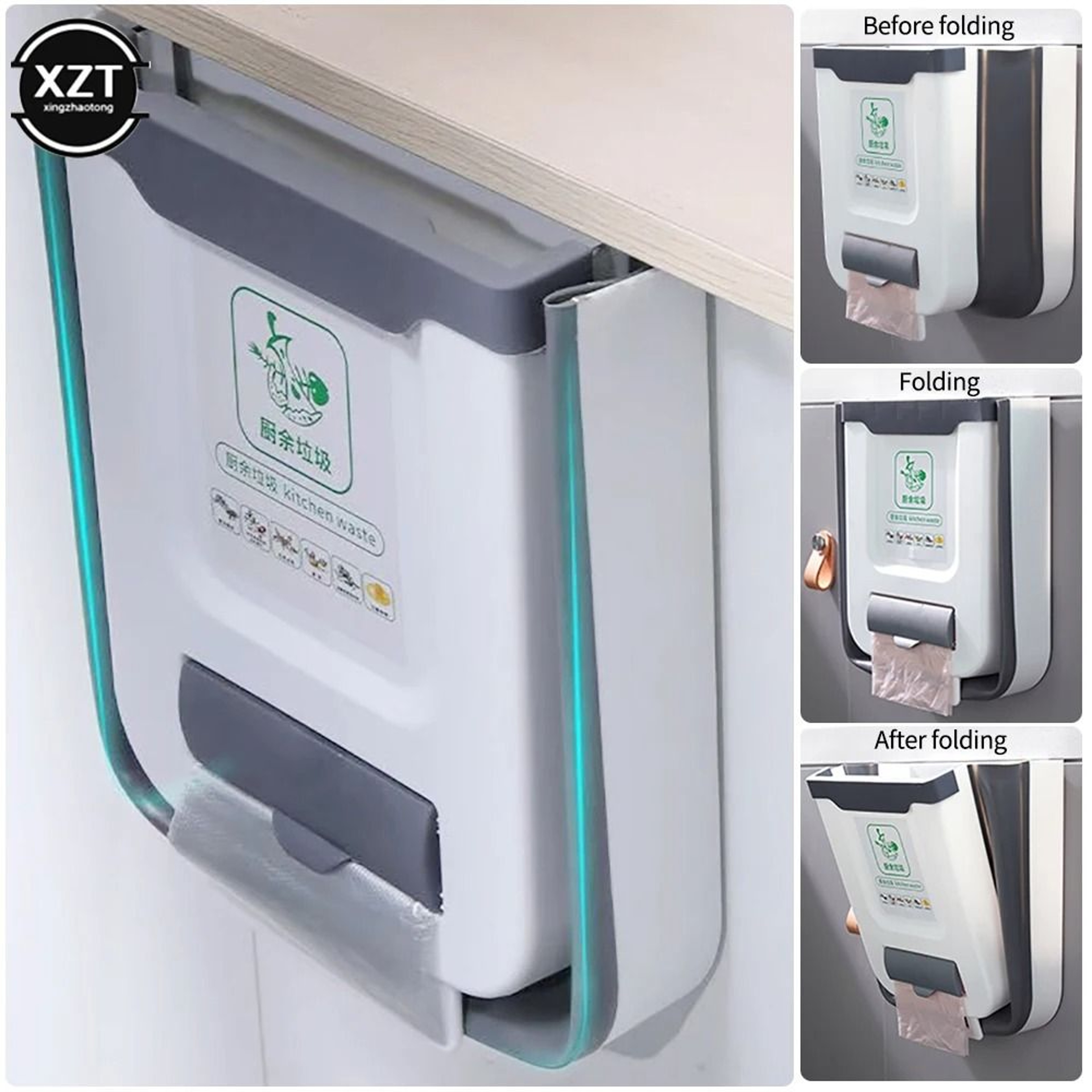 WallMounted Folding Trash Can  IndustrialGrade SpaceSaving Solution 3