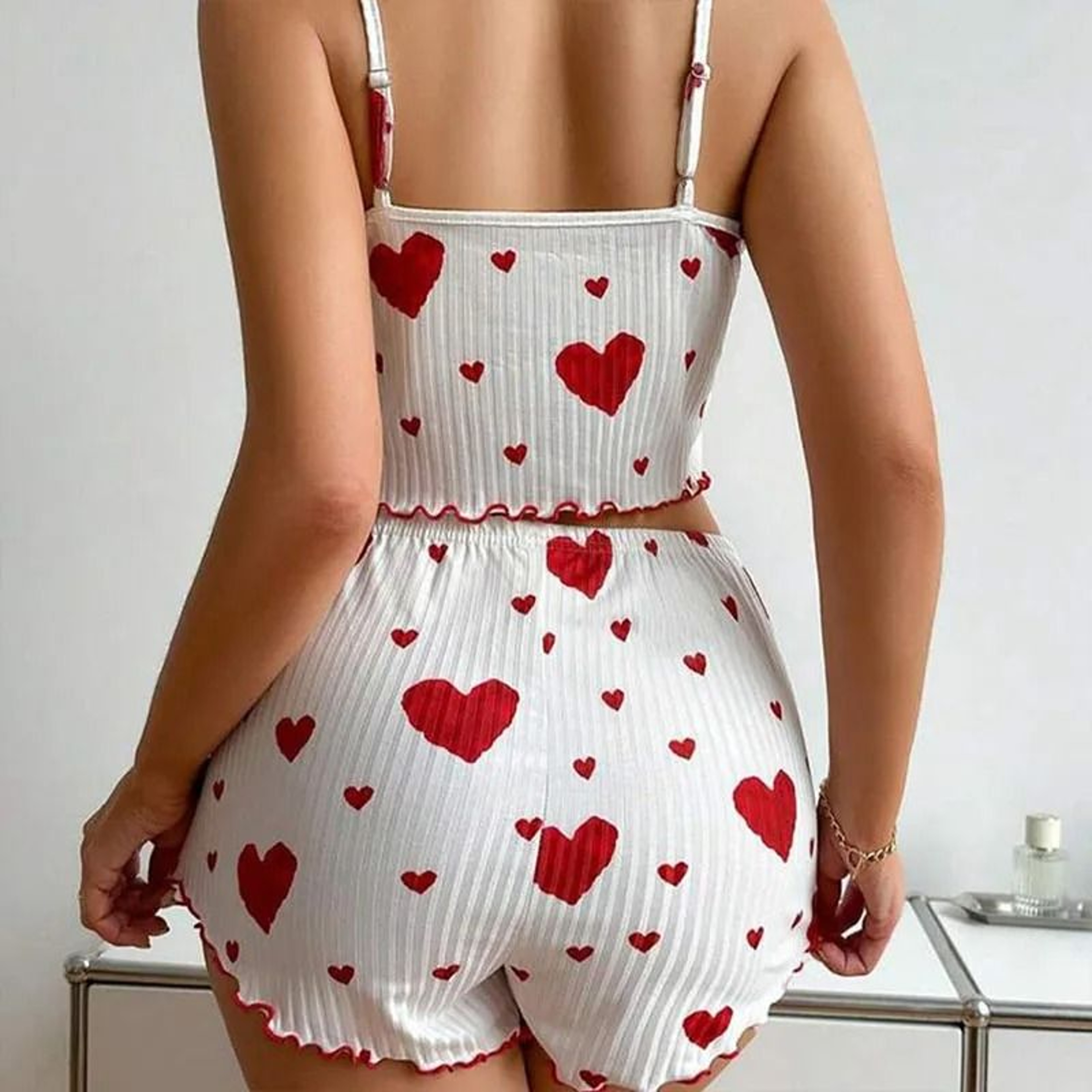 2Piece Womens Love Print Sleepwear Set  IndustrialGrade Comfort  Breathability 1
