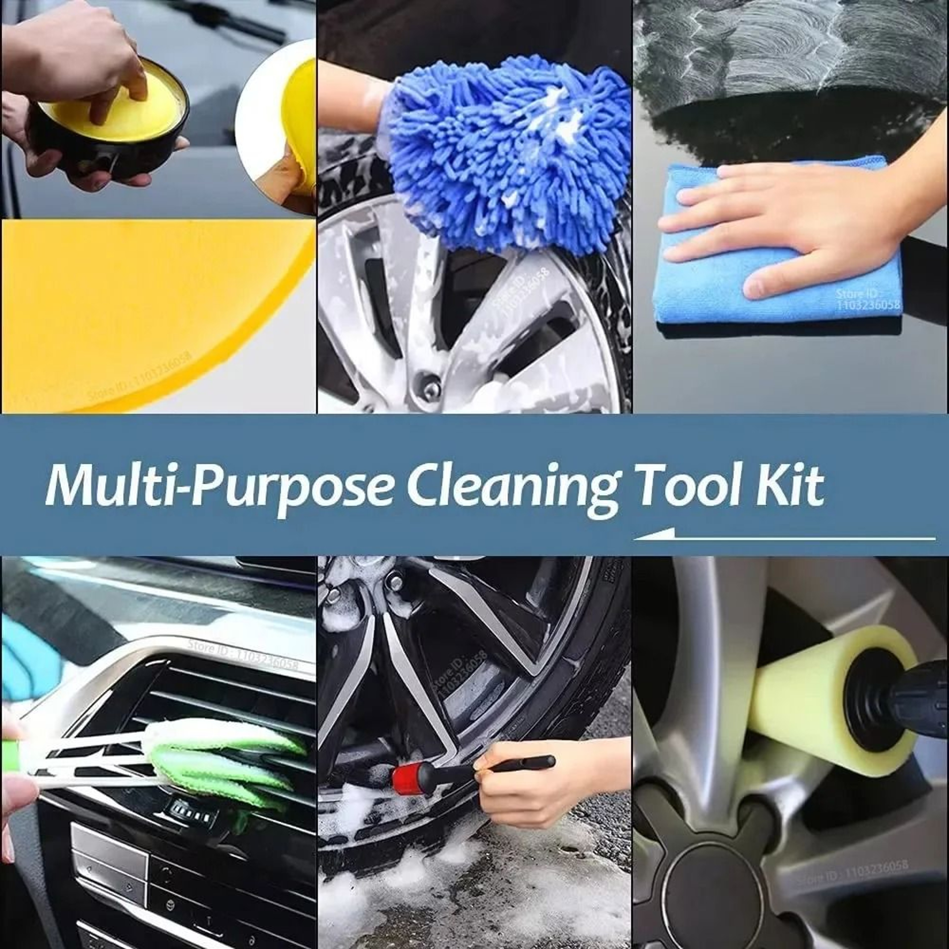 Car Detailing Brushes And Electric Drill Brush Kit For Automotive Cleaning 2
