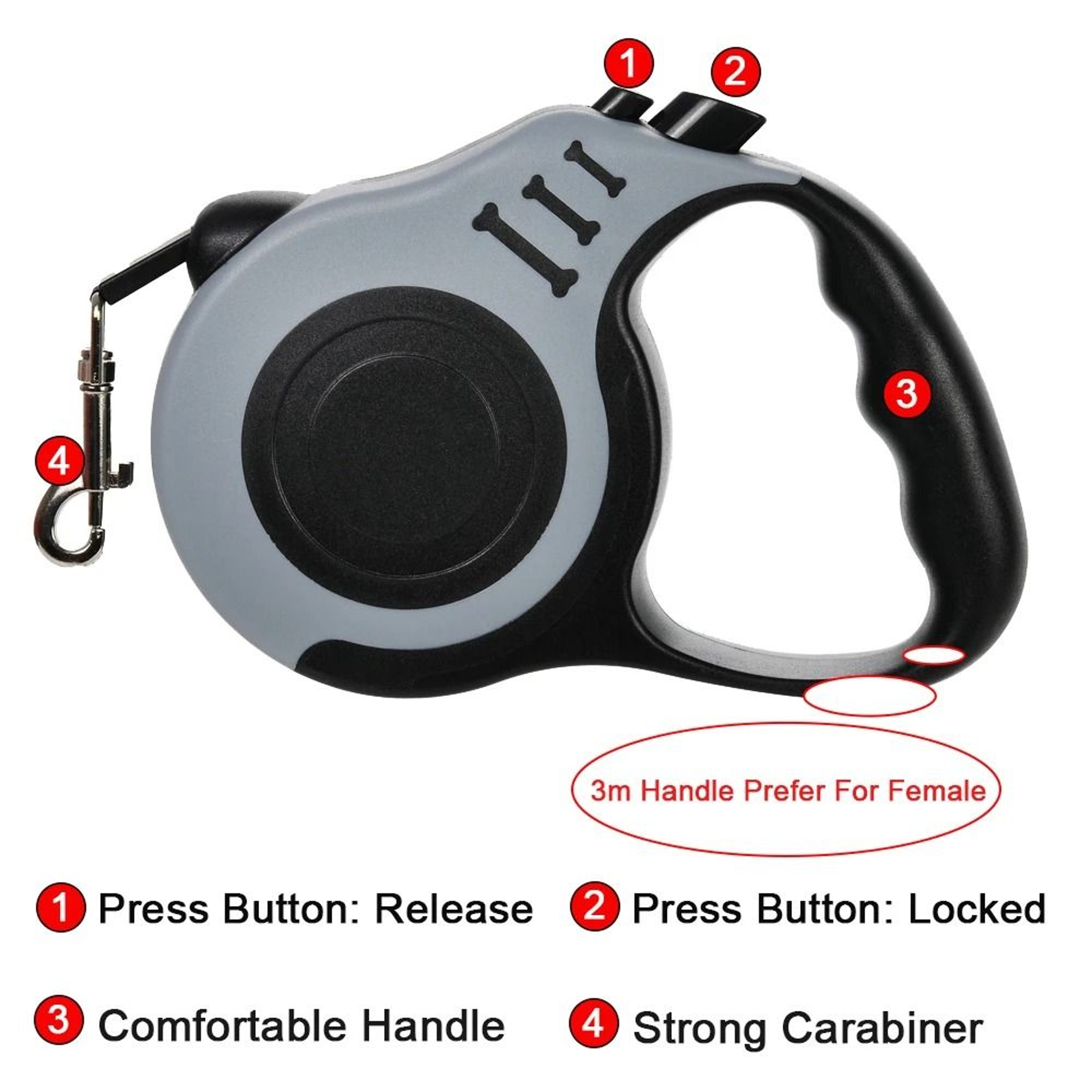 Automatic Retractable Nylon Dog Leash For Small Medium And Large Pets 4