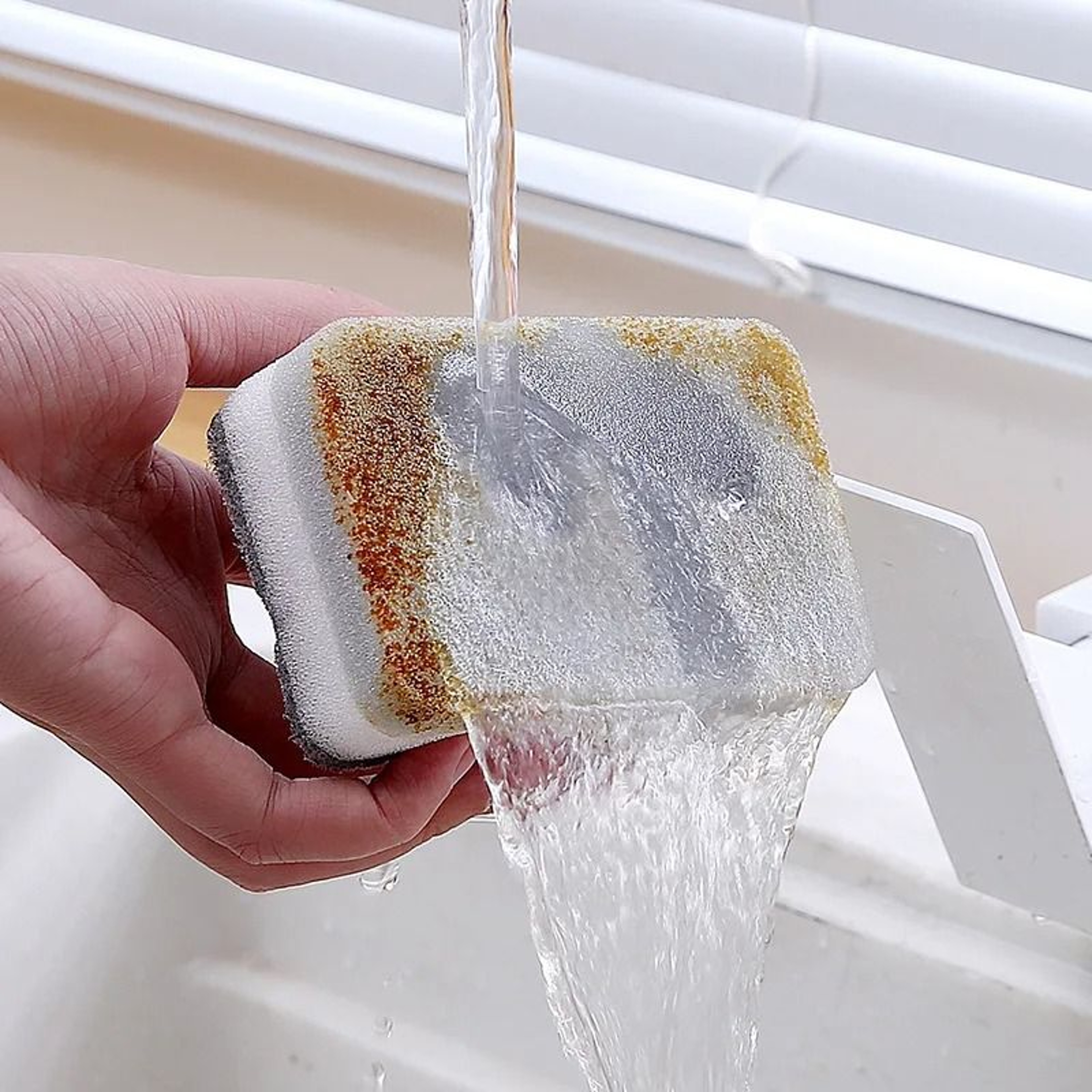 Double Sided Household Scouring Pad And Kitchen Dishwashing Sponge Set 3