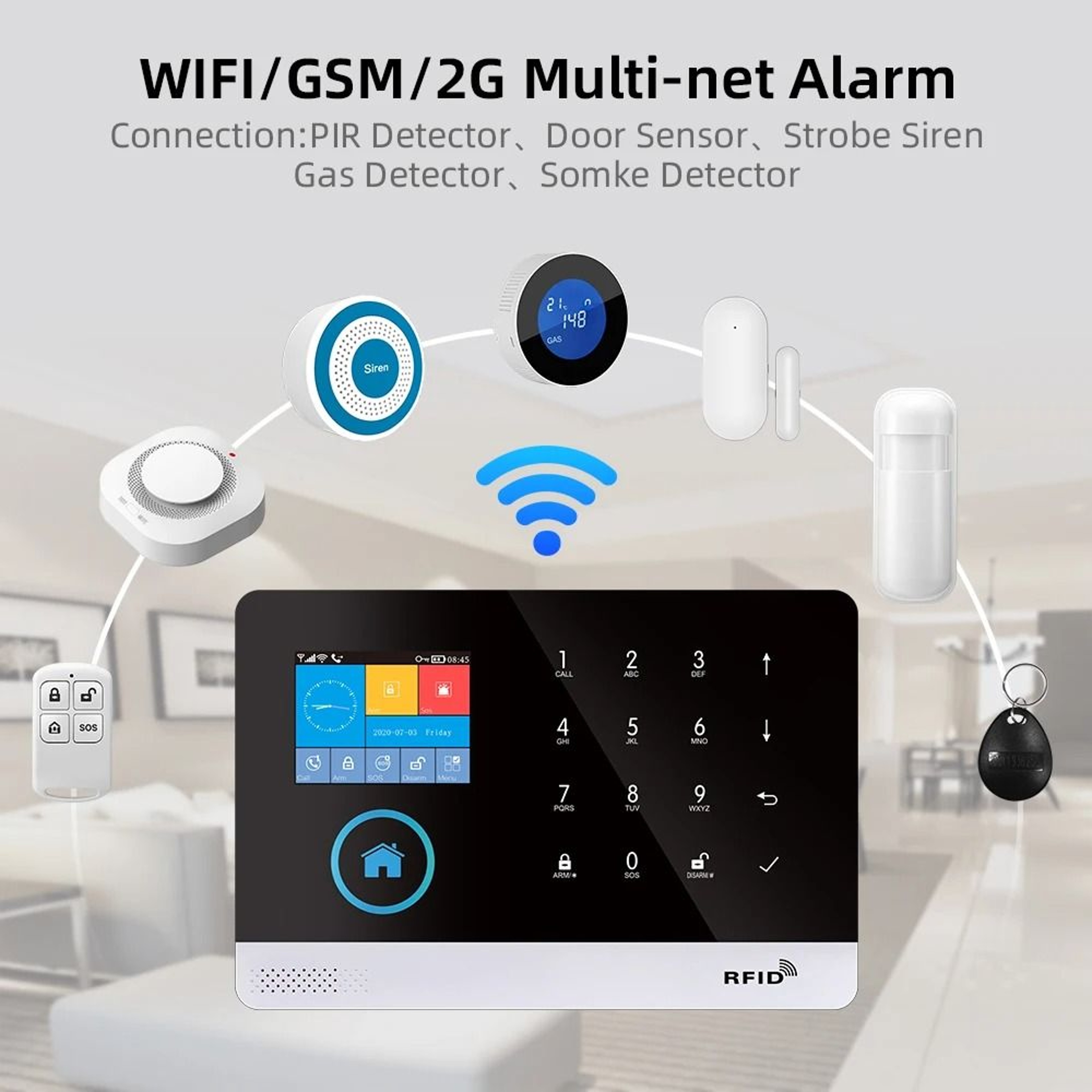 PGST 103 4G WiFi GSM Home Security Alarm System 5