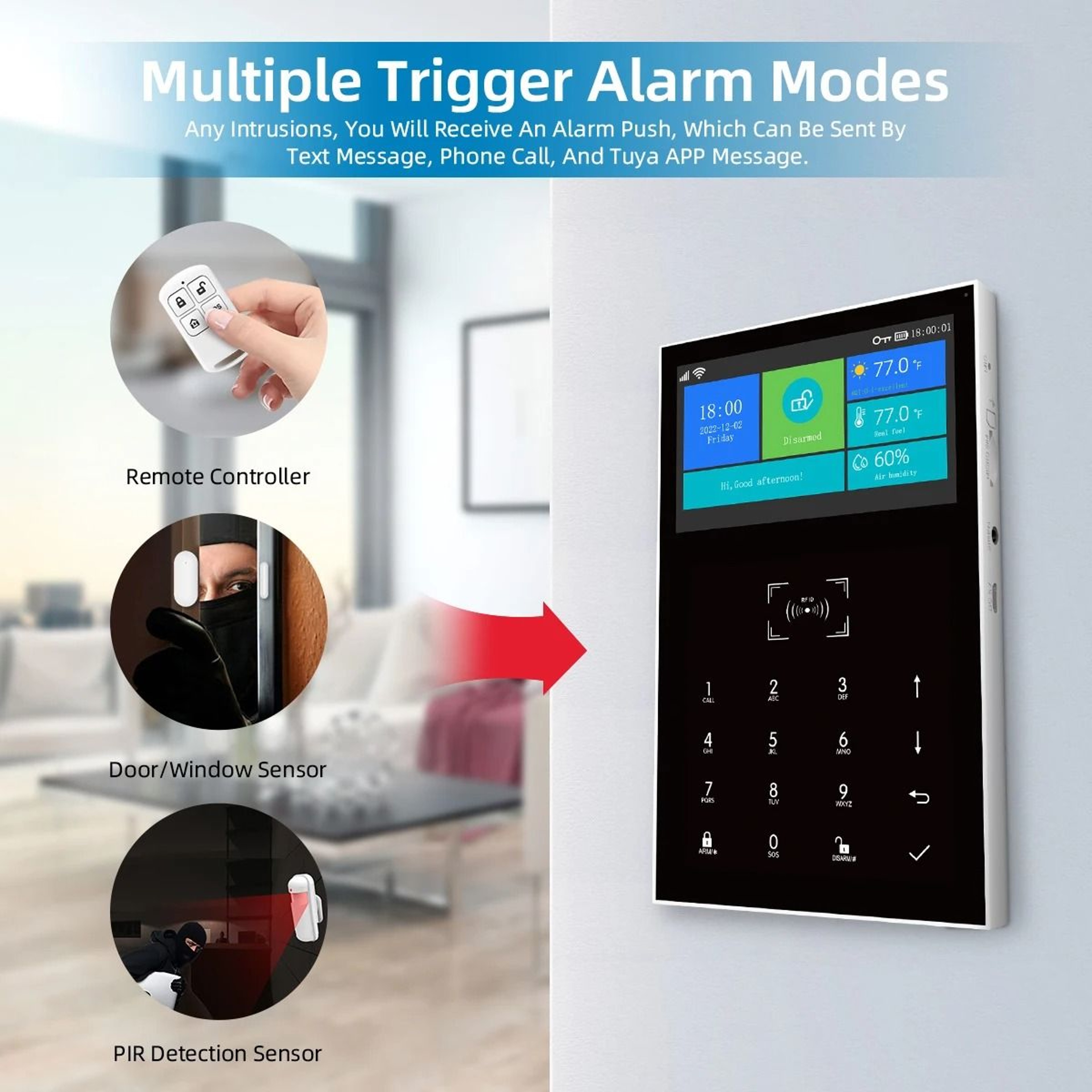 PGST PG109 4G WiFi GSM Home Security Alarm System 1