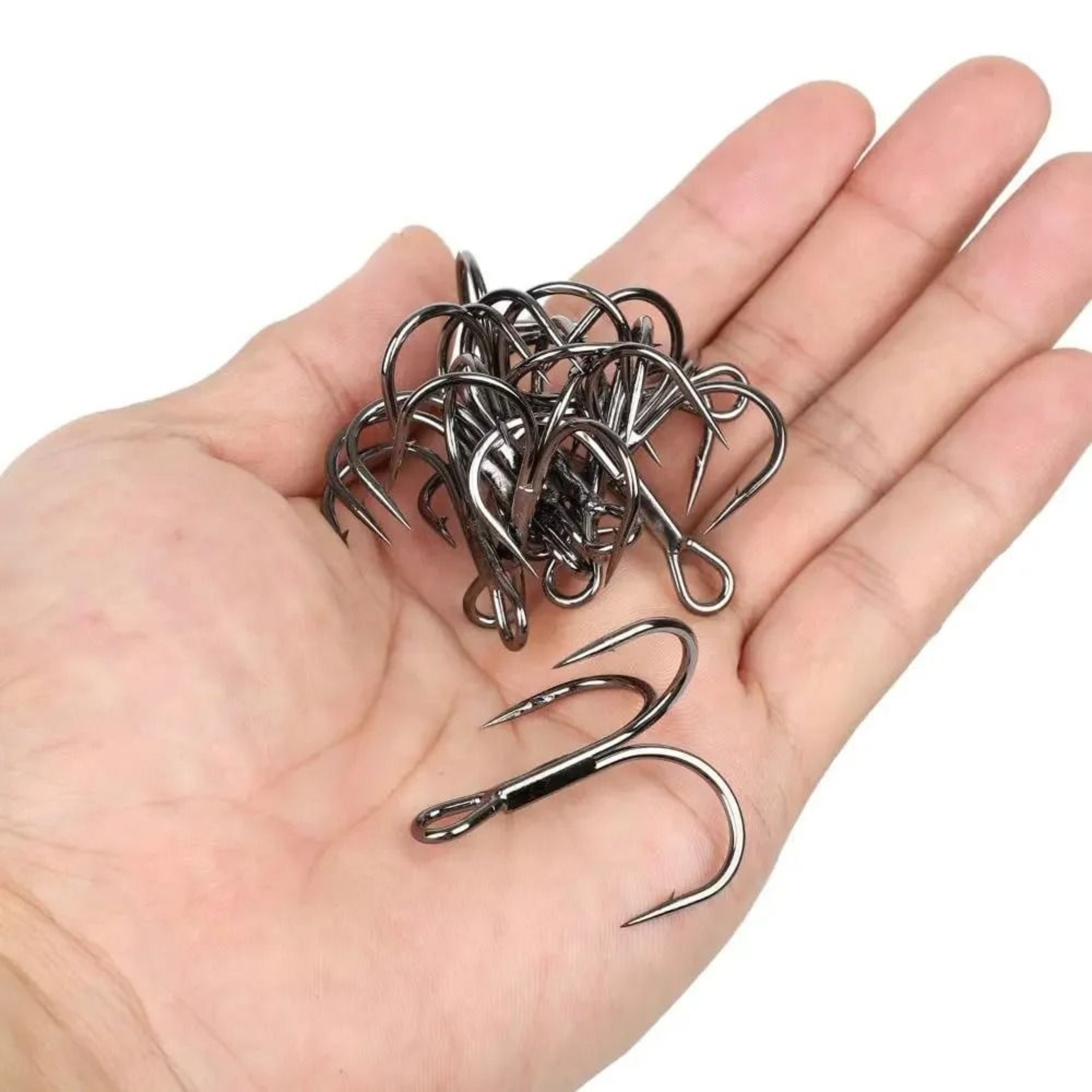 High Carbon Steel Round Bend Treble Fishing Hooks 2
