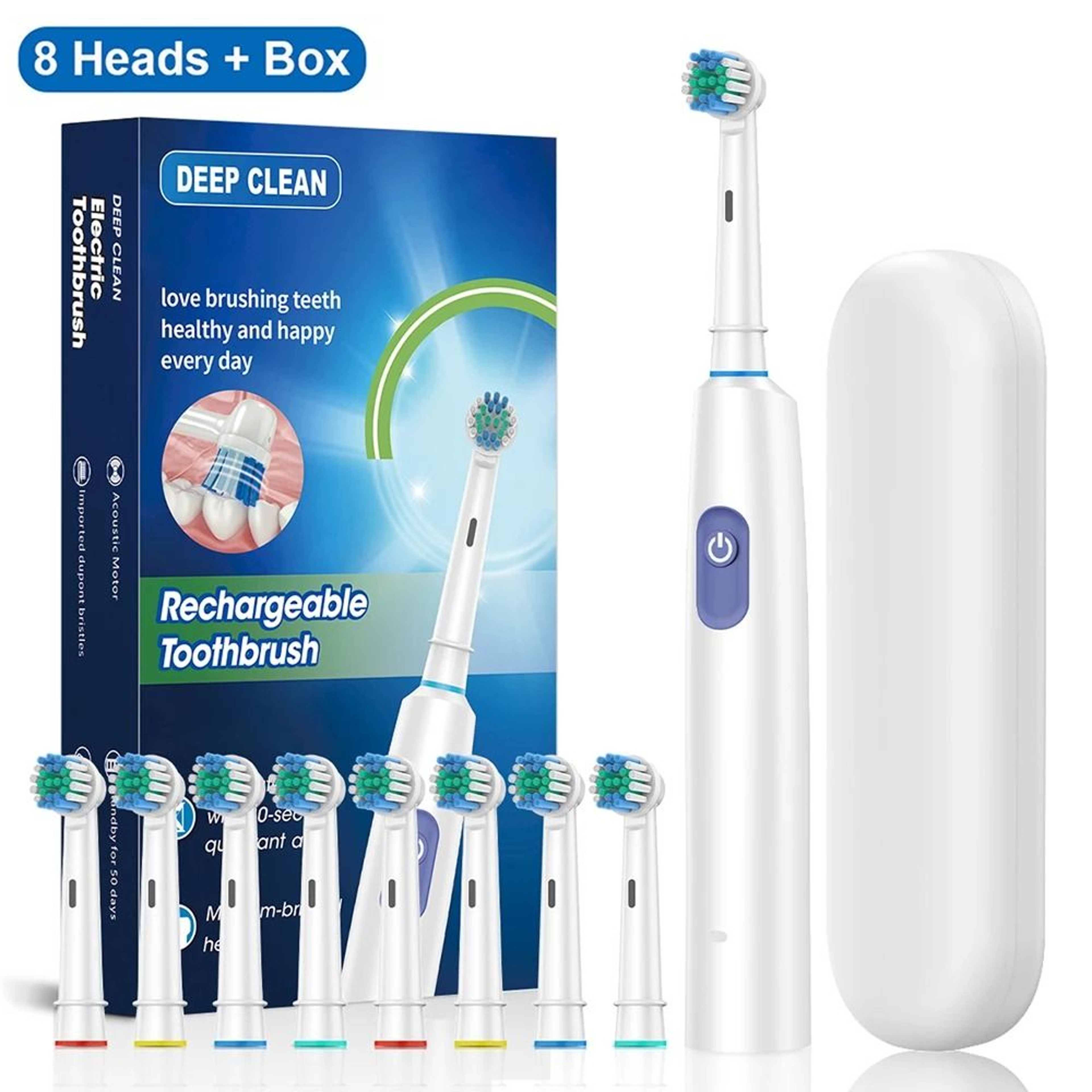 Electric Rotary Rechargeable Toothbrush For Adults 10