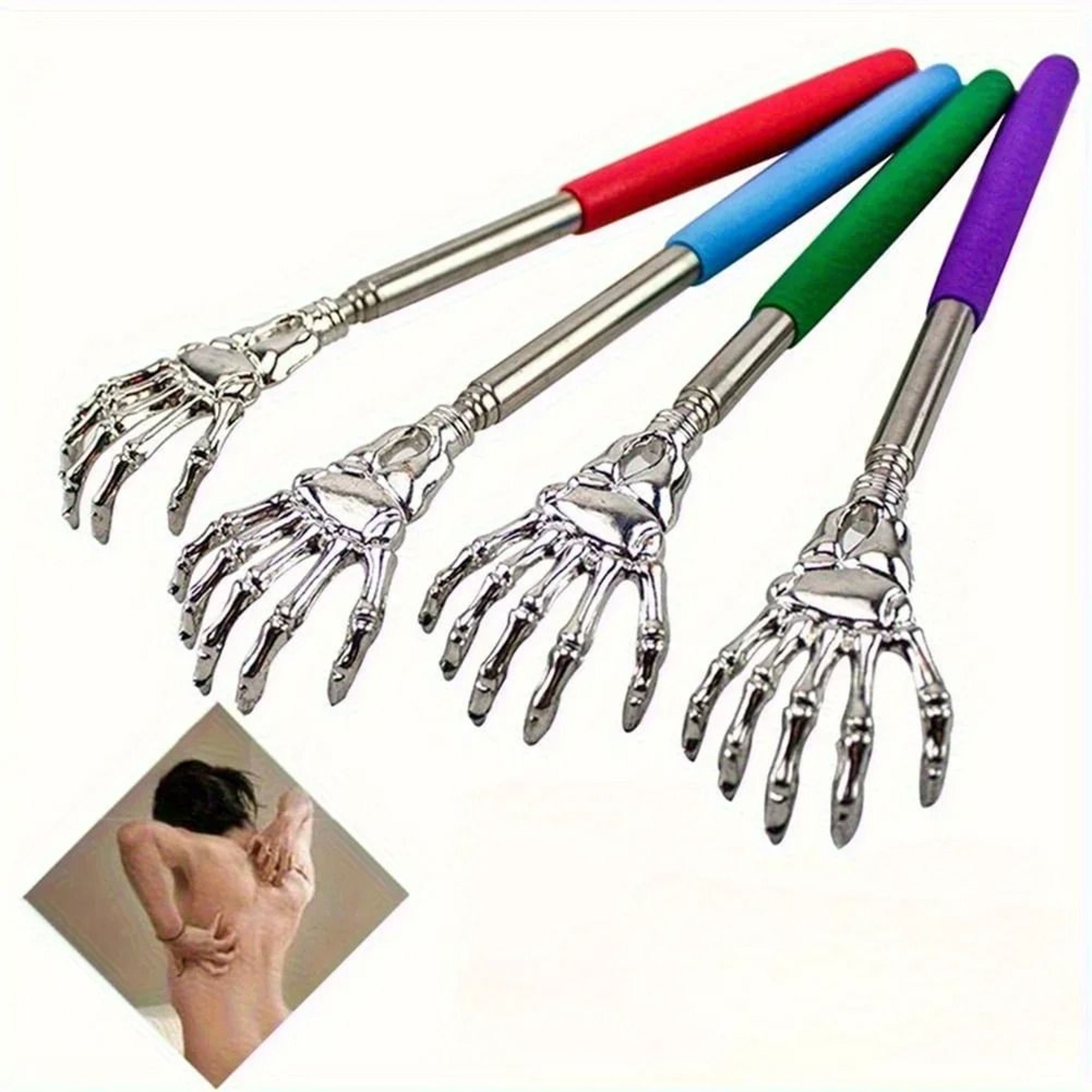 2pcs Stainless Steel Telescopic Back Scratcher Set 1