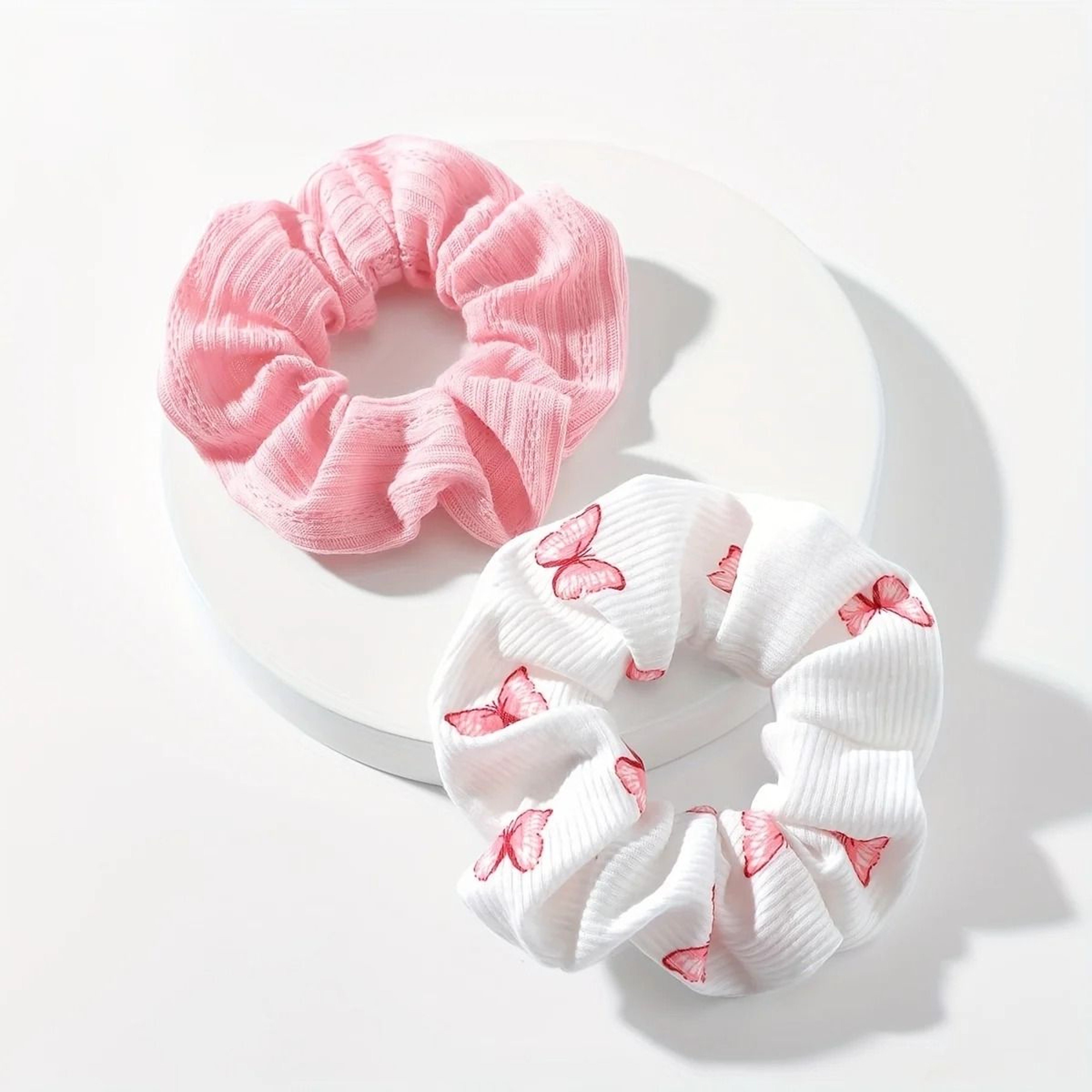 2pcs Butterfly Print Hair Ties  Elastic Headbands 1
